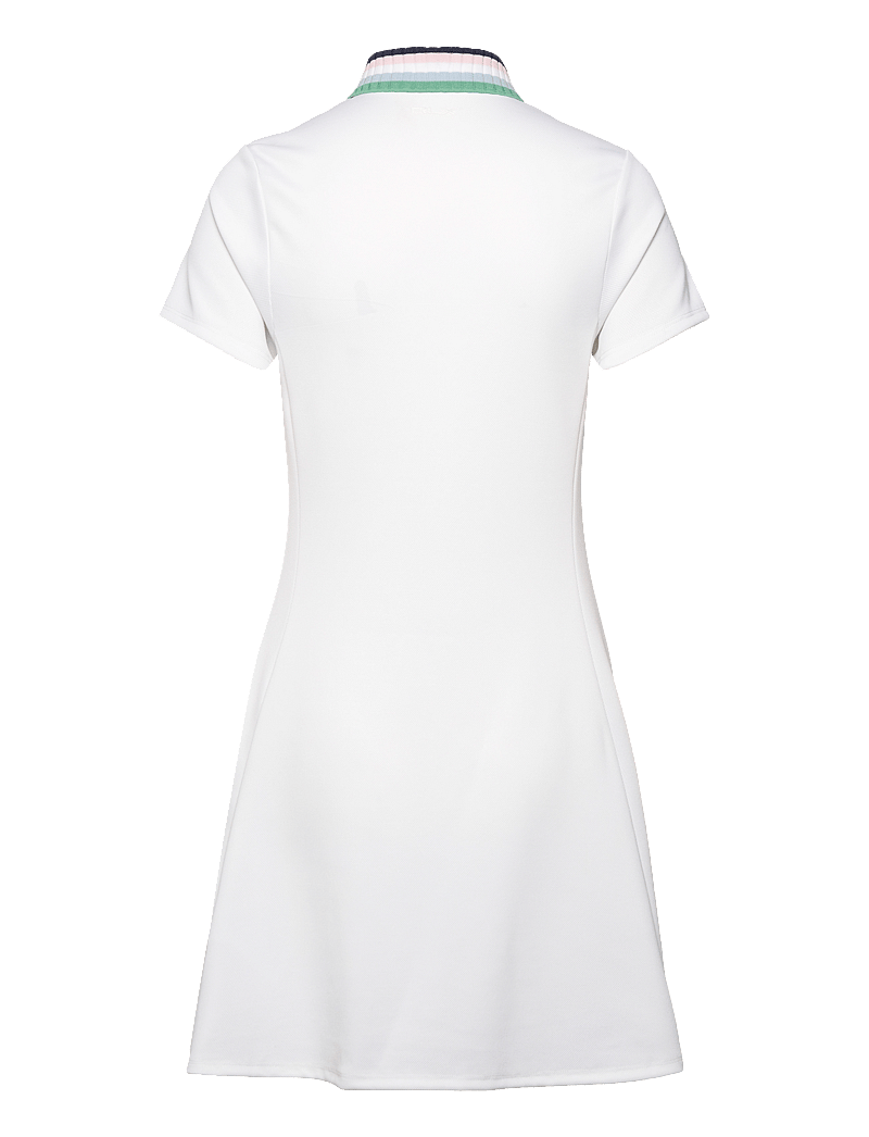Ralph Lauren Golf - Stretch Piqué Quarter-Zip Polo Dress - mekot & hameet - ceramic white/rfd - 1