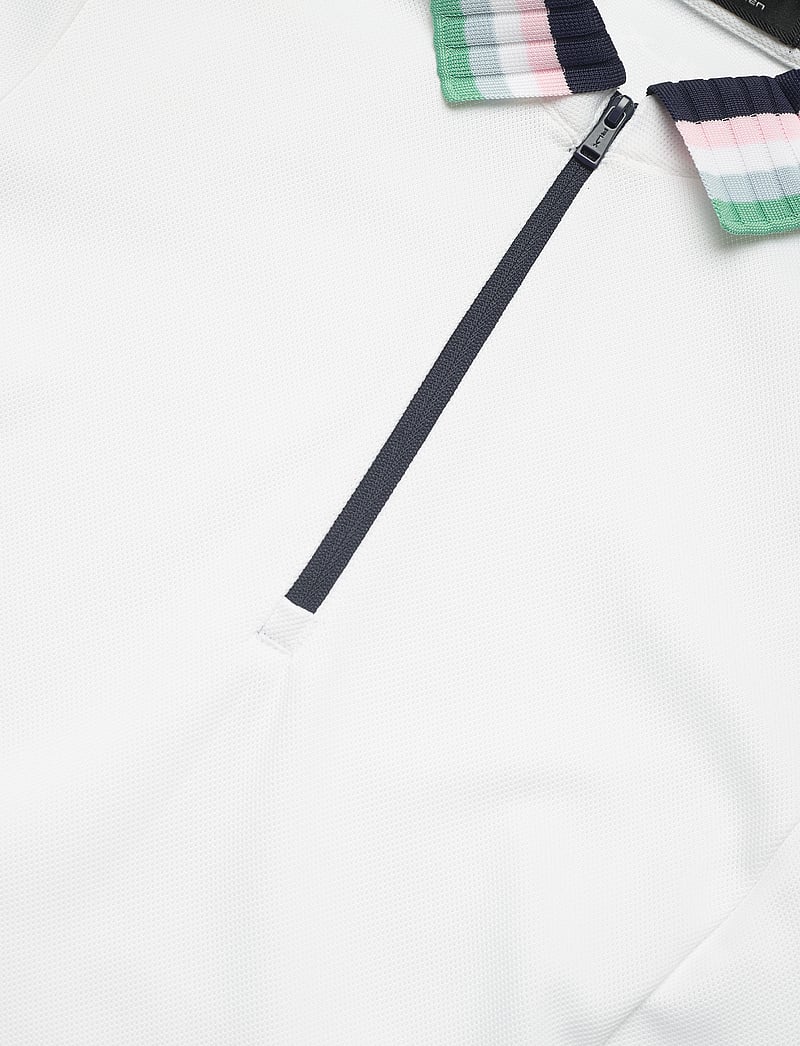 Ralph Lauren Golf - Stretch Piqué Quarter-Zip Polo Dress - mekot & hameet - ceramic white/rfd - 2