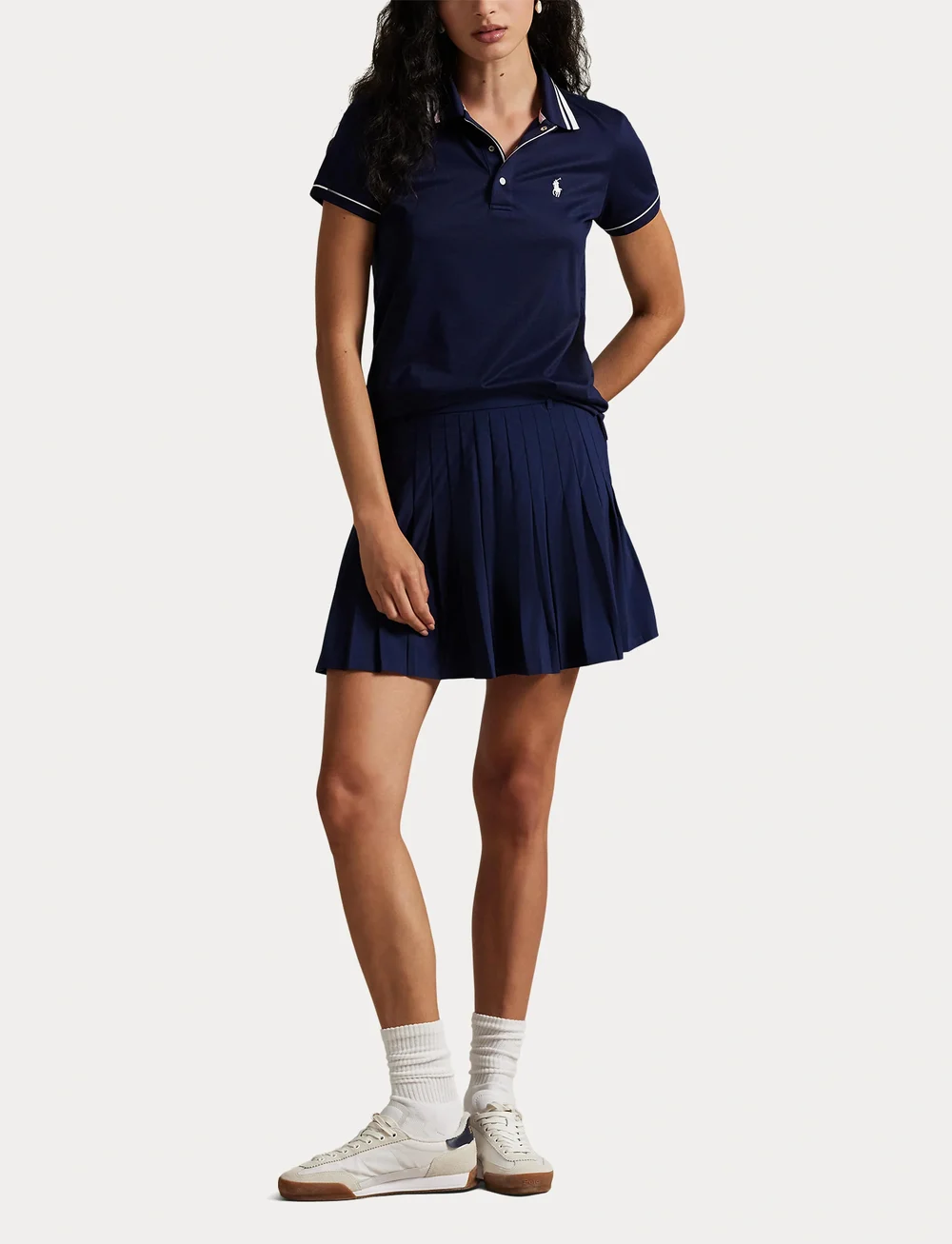 Ralph Lauren Golf - Tailored Fit Jersey Polo Shirt - toppe & t-shirts - rfnd nvy/crmc wht - 5