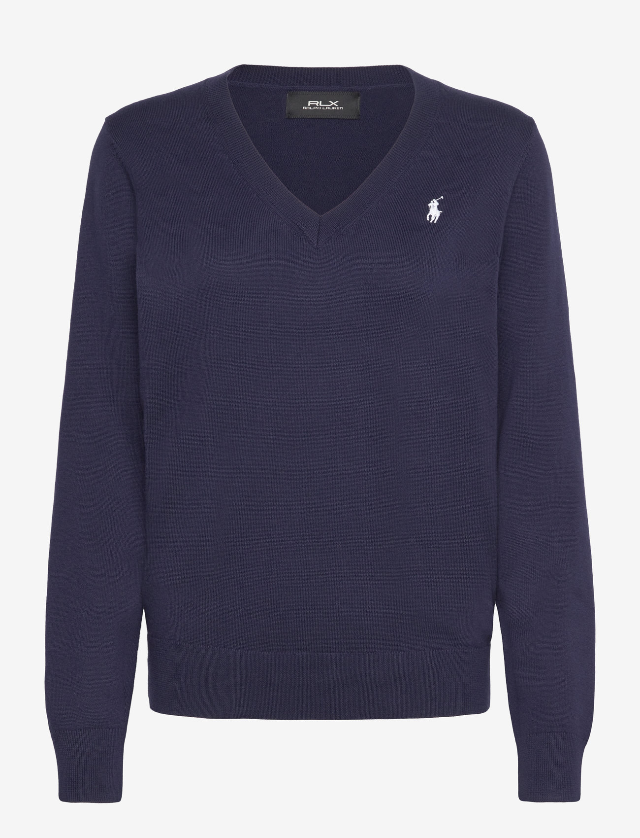 Ralph Lauren Golf - Cotton-Blend V-Neck Sweater - dressipluusid ja pusad - refined navy - 0