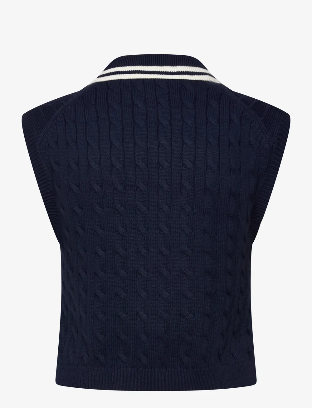 Ralph Lauren Golf - Cable-Knit Sleeveless Polo Shirt - sweatshirts - refined navy/whit - 1