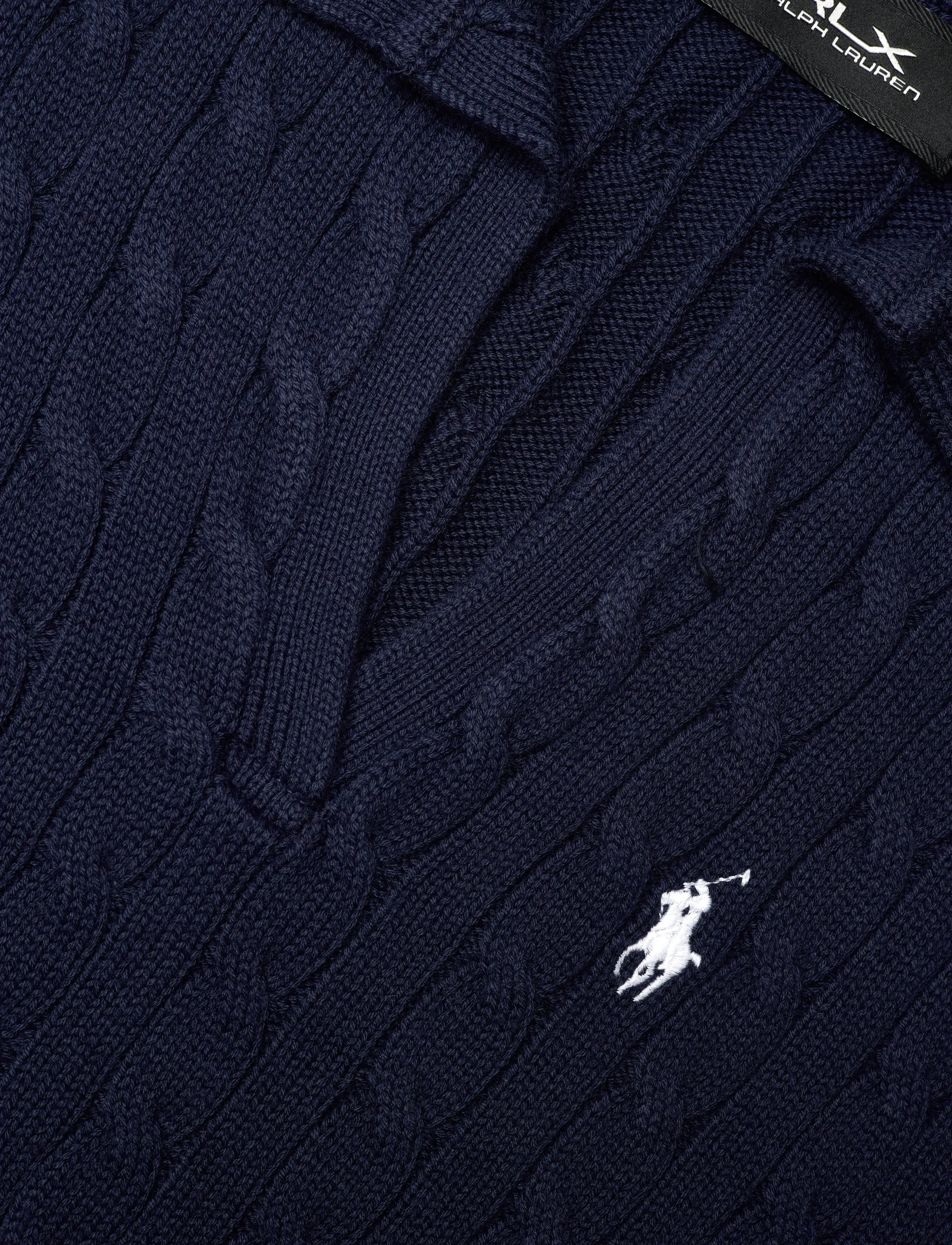 Ralph Lauren Golf - Cable-Knit Sleeveless Polo Shirt - refined navy/whit - 2
