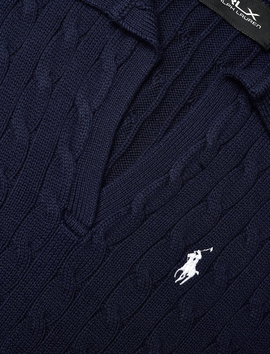 Ralph Lauren Golf - Cable-Knit Sleeveless Polo Shirt - refined navy/whit - 2