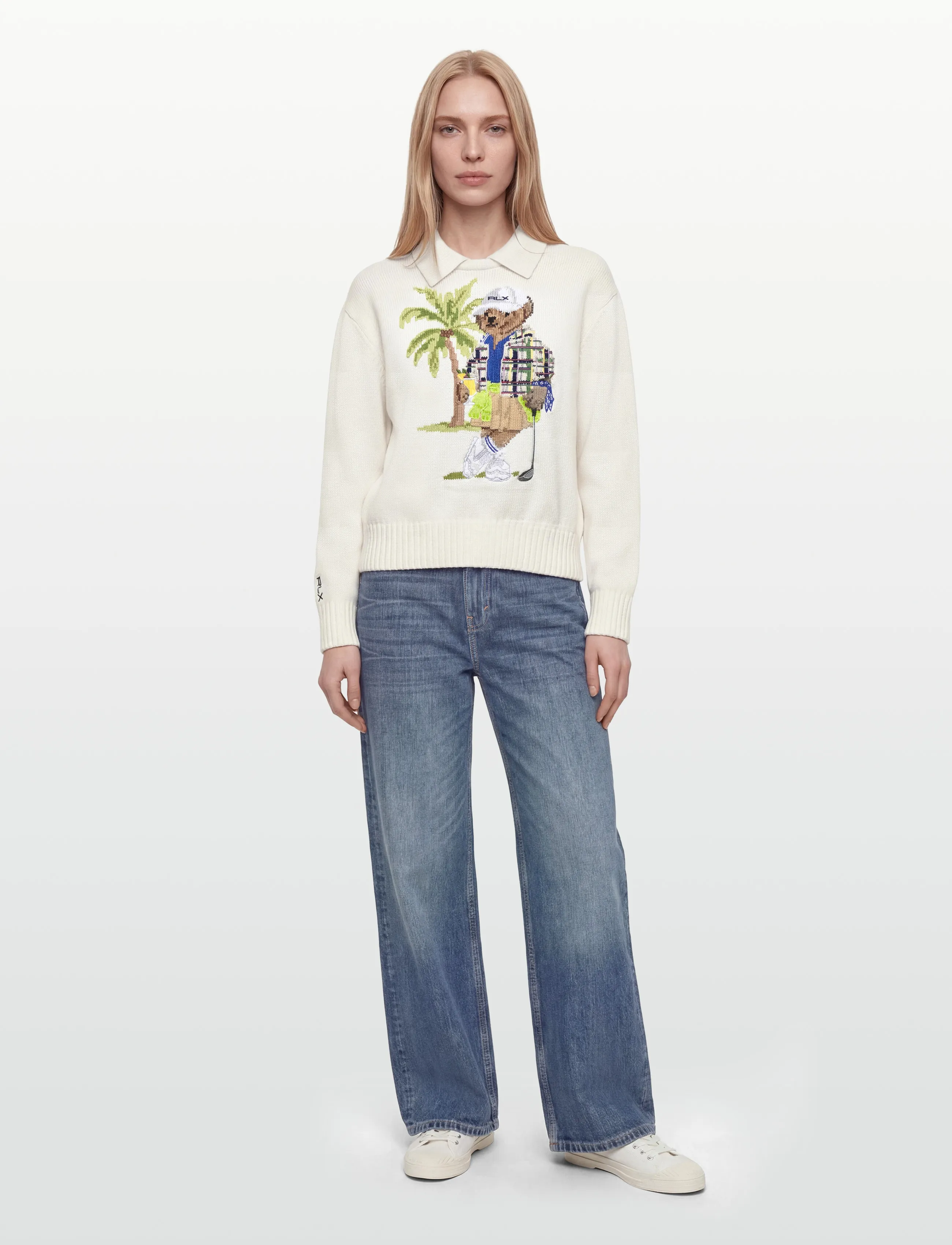 Ralph Lauren Golf Polo Bear Performance Sweater, M, Knitwear, Creme - Jumpers, Frauen