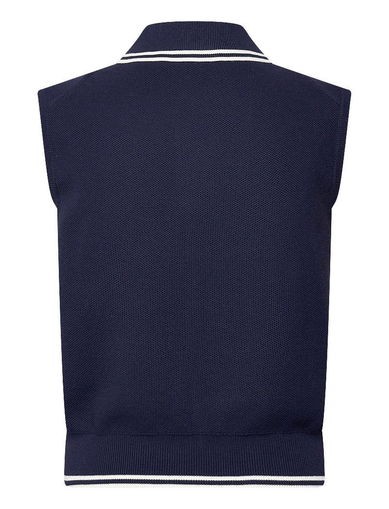 Ralph Lauren Golf - Cotton-Blend Polo-Collar Sweater - oberteile & t-shirts - refined navy/whit - 1