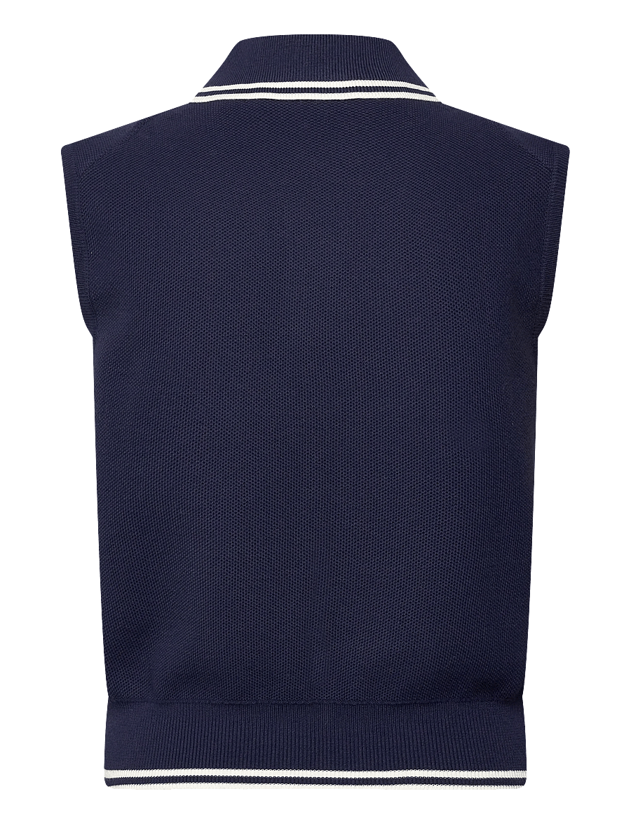 Ralph Lauren Golf - Cotton-Blend Polo-Collar Sweater - alussärgid ja t-särgid - refined navy/whit - 2