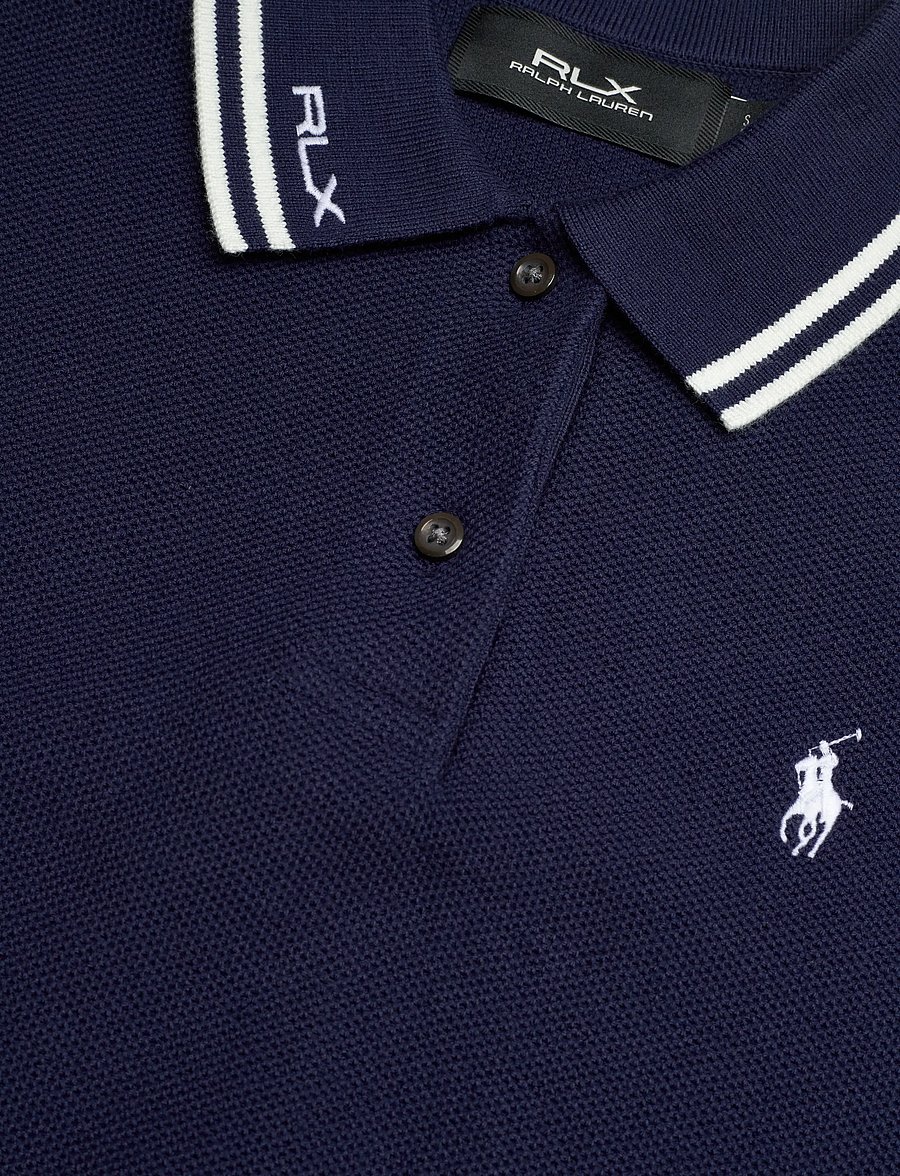 Ralph Lauren Golf - Cotton-Blend Polo-Collar Sweater - alussärgid ja t-särgid - refined navy/whit - 4