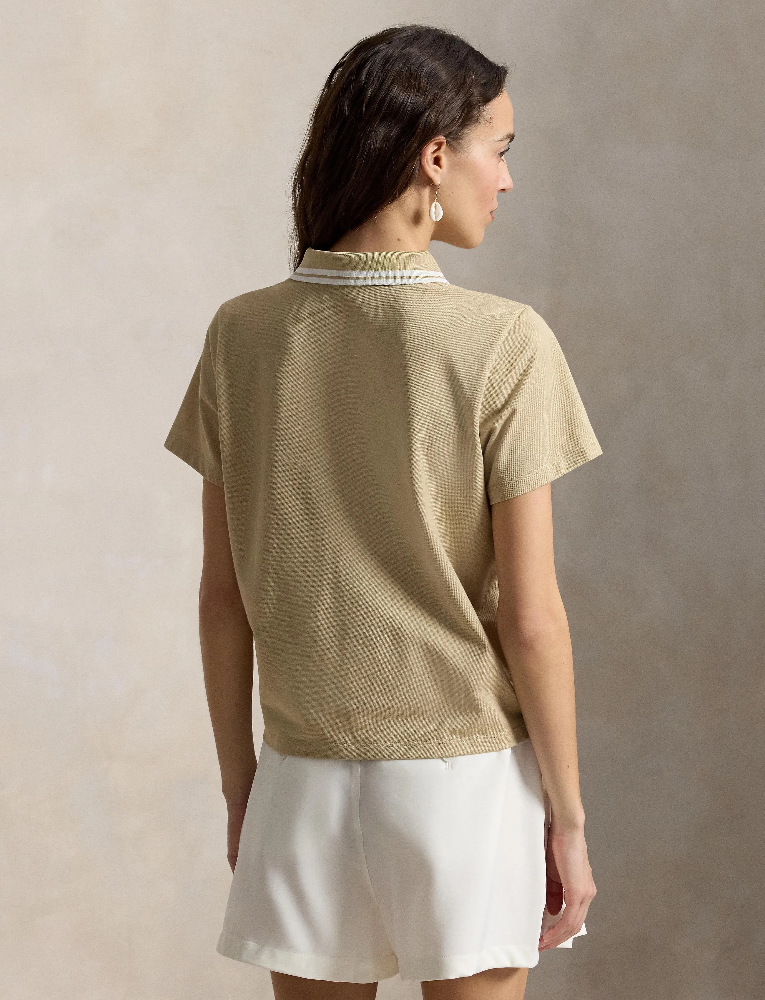 Ralph Lauren Golf - Jersey Layered-Collar Polo Shirt - toppe & t-shirts - classic tan/ceram - 3