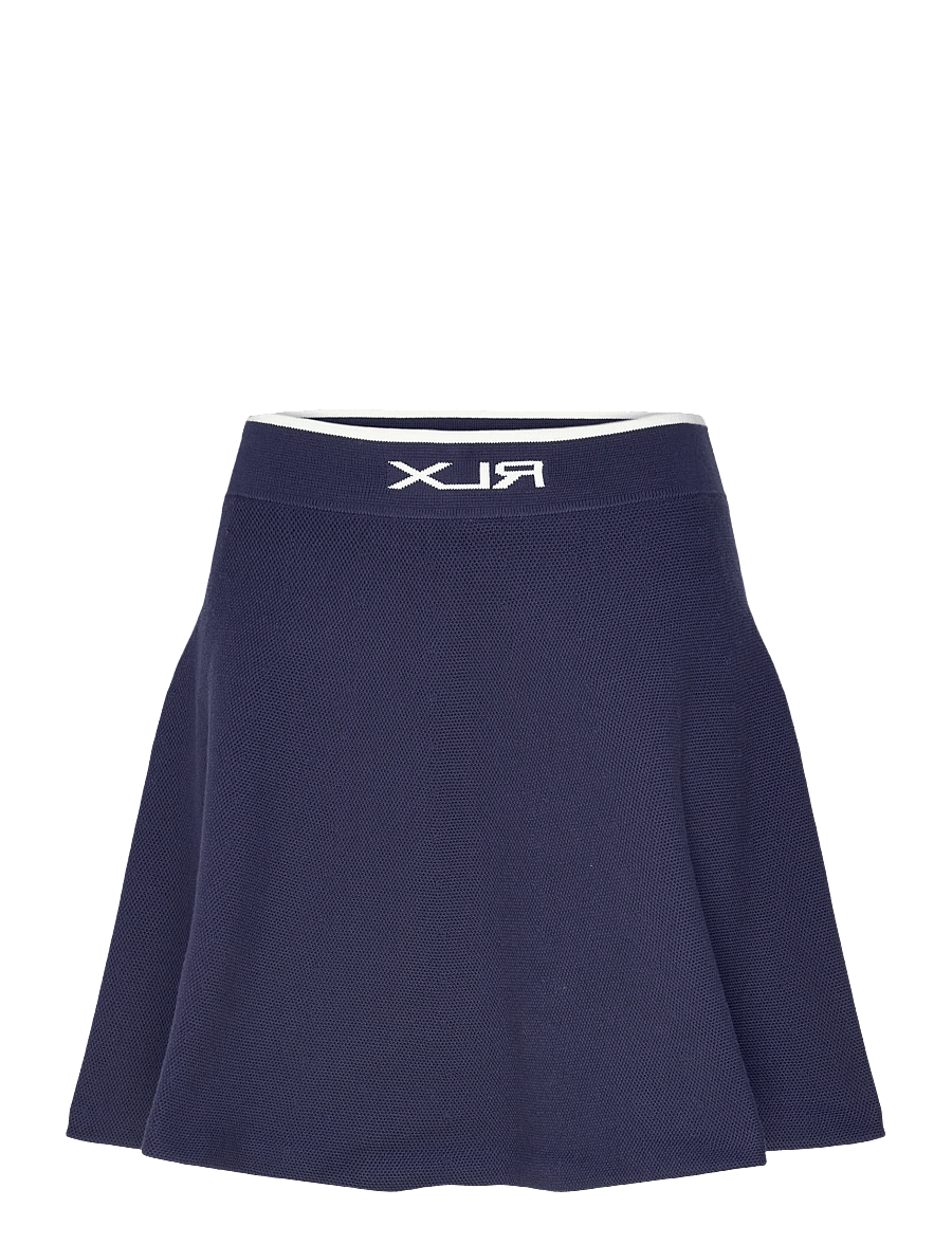 Ralph Lauren Golf - A-Line Mesh Sweater Skirt - kjoler & nederdele - refined navy/whit - 1