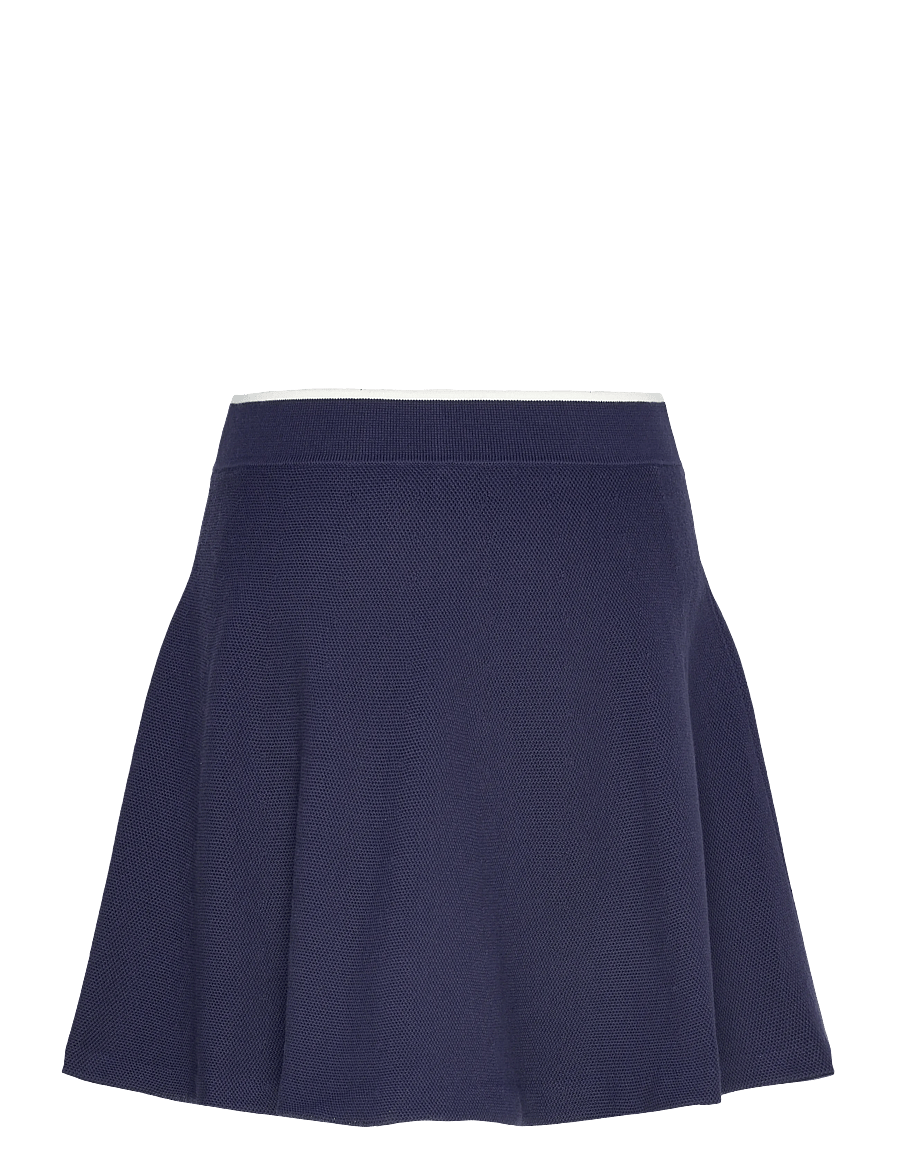 Ralph Lauren Golf - A-Line Mesh Sweater Skirt - kjoler & nederdele - refined navy/whit - 2