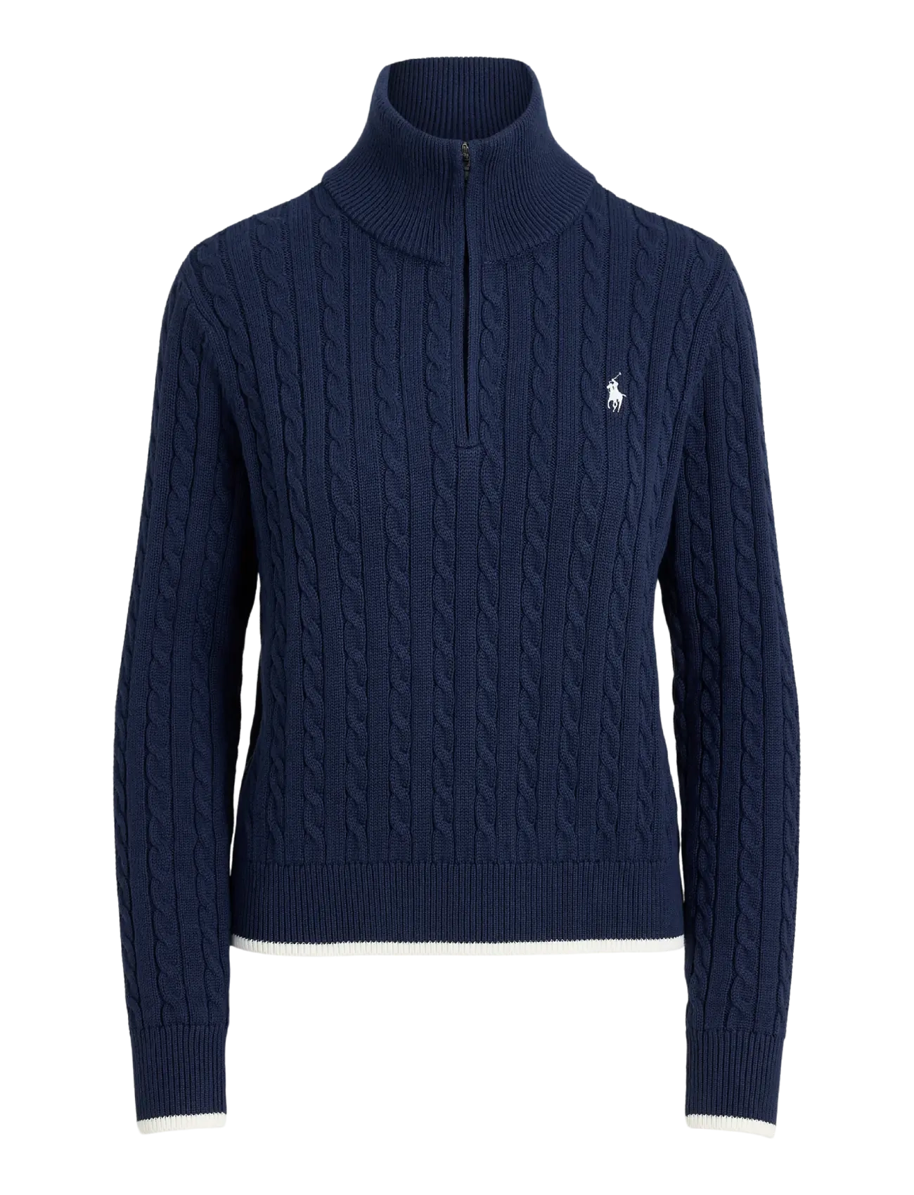 Ralph Lauren Golf Cable-Knit Quarter-Zip Sweater - View all - REFINED NVY/WHT S / navy