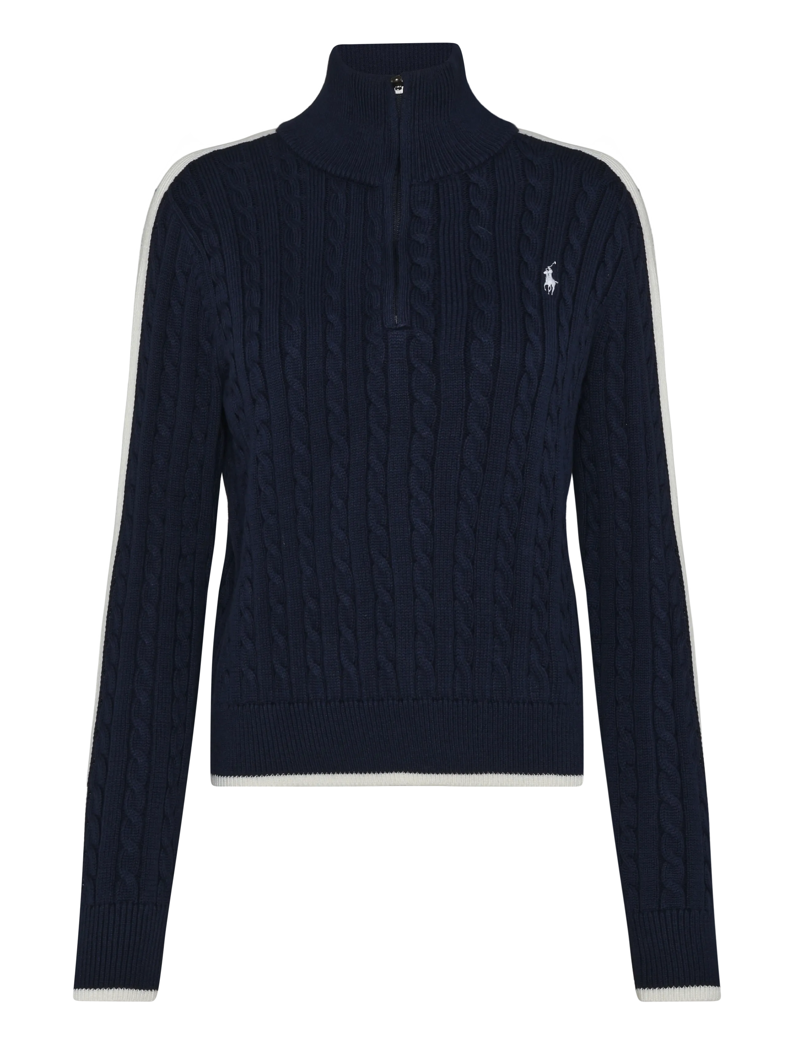 Ralph Lauren Golf Cable-Knit Quarter-Zip Sweater - Kläder - REFINED NVY/WHT S / navy