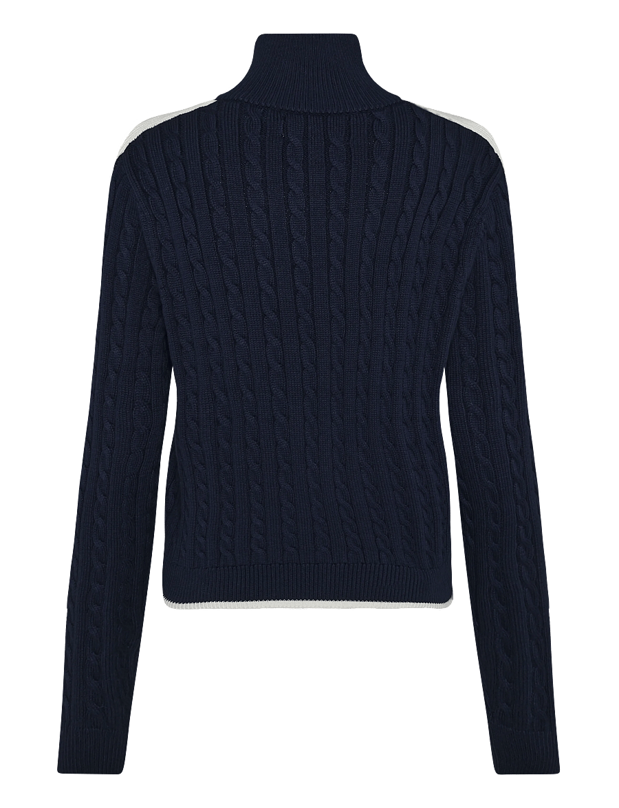 Ralph Lauren Golf - Cable-Knit Quarter-Zip Sweater - sweatshirts - refined nvy/wht s - 1