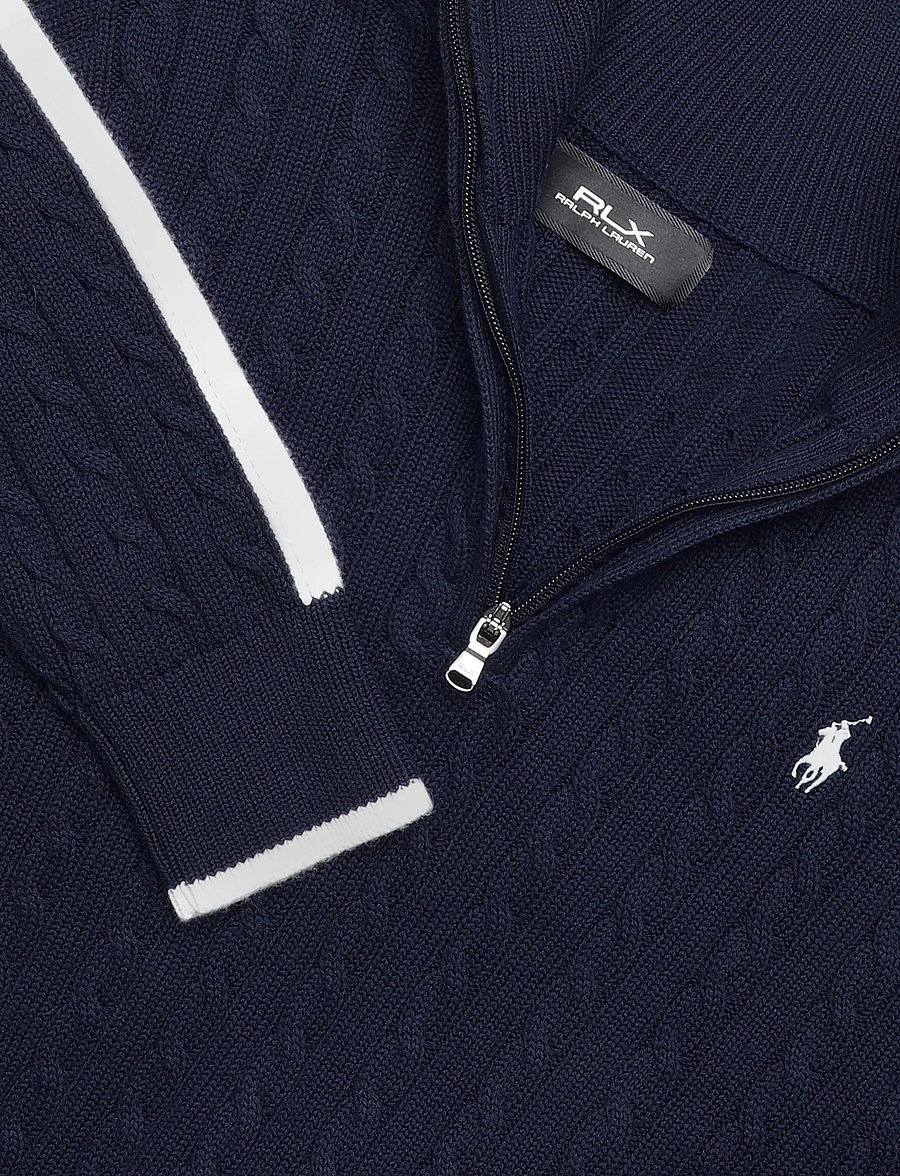 Ralph Lauren Golf - Cable-Knit Quarter-Zip Sweater - sweatshirts - refined nvy/wht s - 2
