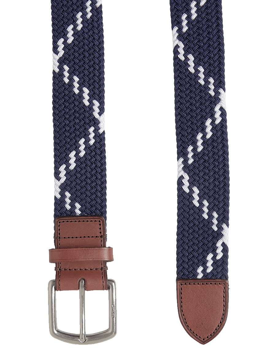 Ralph Lauren Golf - Leather-Trim Webbed Belt - accessoires - navy/white - 1