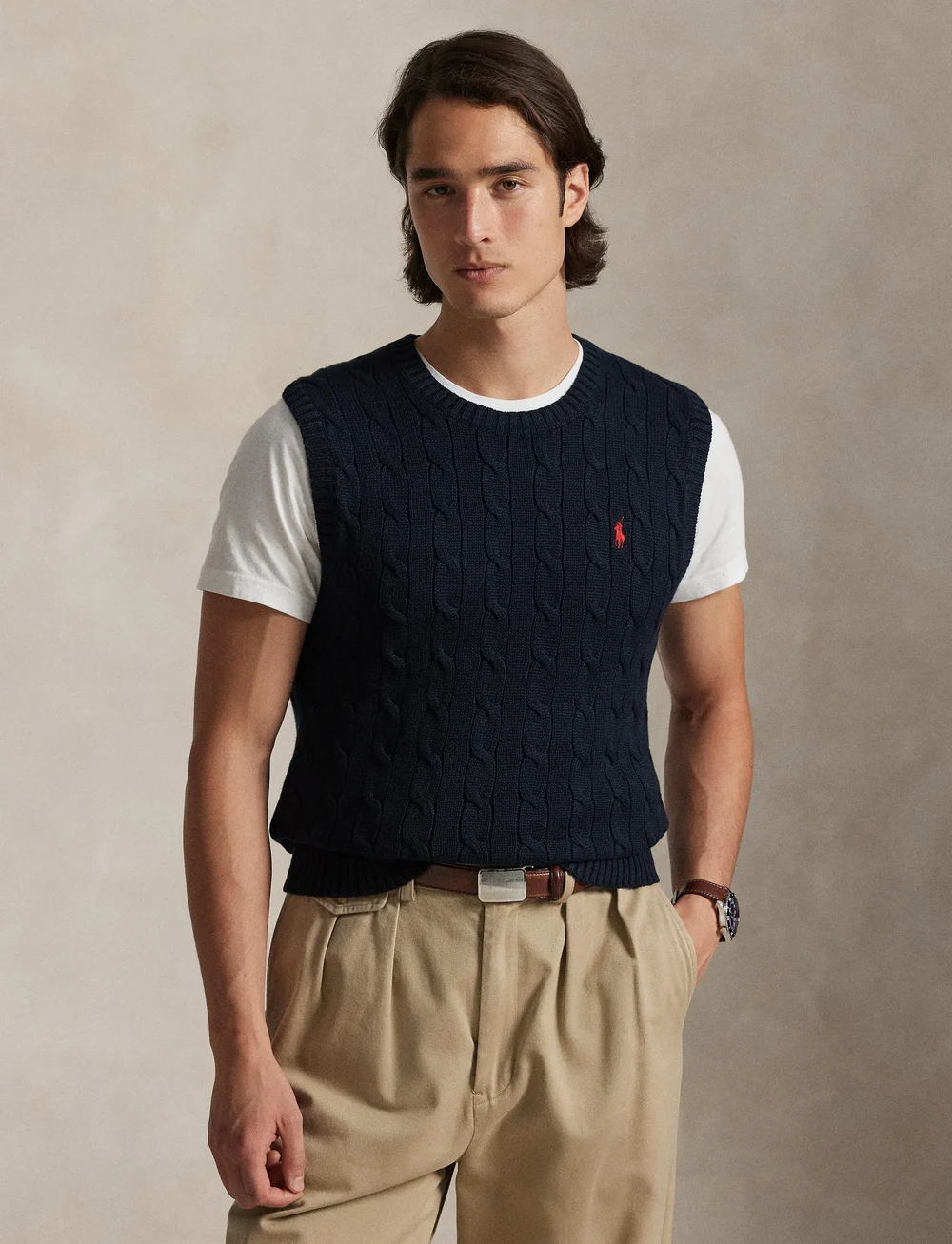 Ralph Lauren Golf - Cable-Knit Cotton Sweater Vest - gestrickte westen - hunter navy - 3