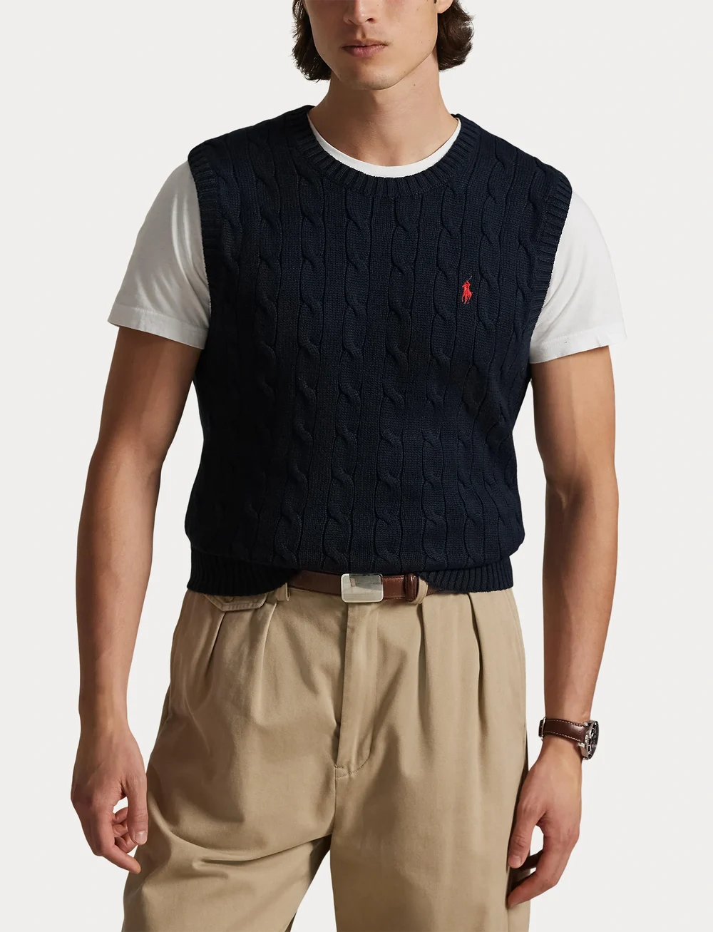 Ralph Lauren Golf - Cable-Knit Cotton Sweater Vest - gestrickte westen - hunter navy - 5