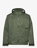 Water-Repellent Hooded Jacket - FOSSIL GREEN