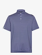 Classic Fit Striped Jersey Polo Shirt - BEACH ROYAL/CRMC