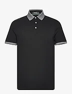 Tailored Fit Stretch Piqué Polo Shirt - POLO BLACK