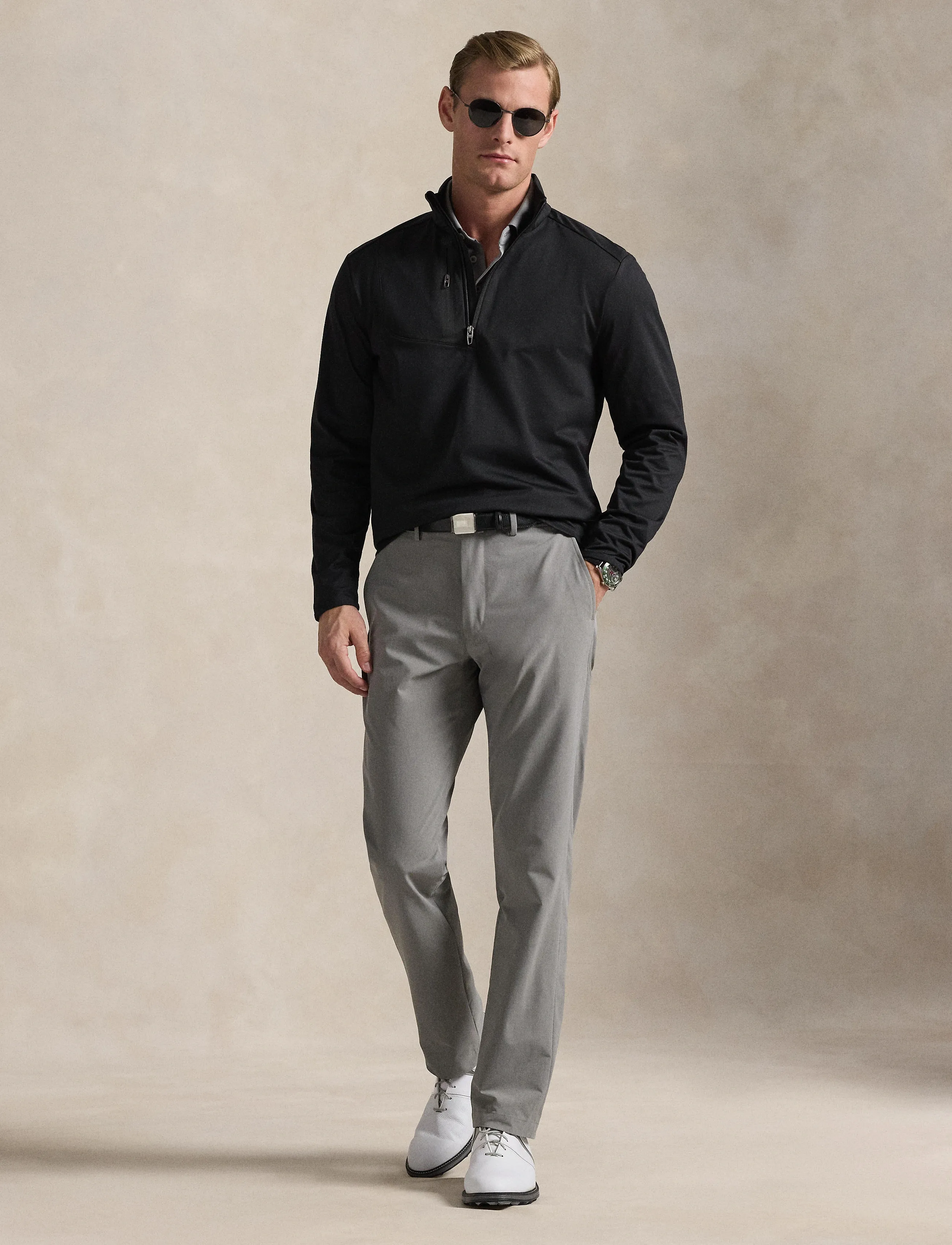 Ralph Lauren Golf Classic Fit Stretch Jersey Pullover - Sweatshirts - POLO BLACK / black