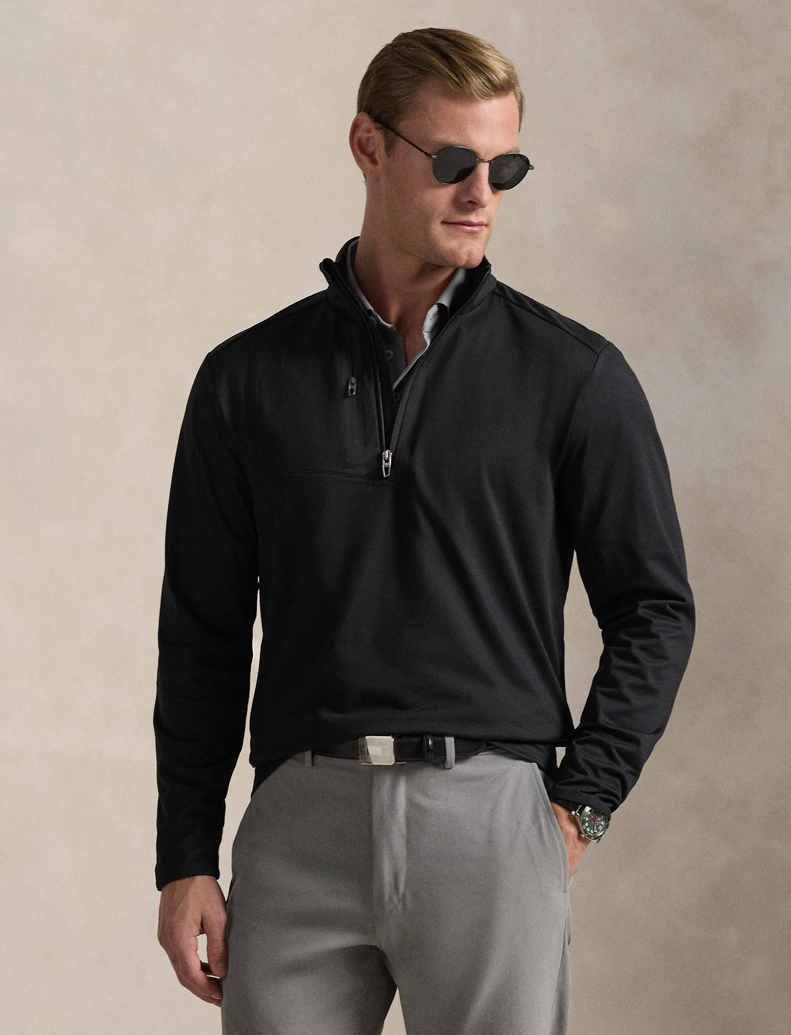 Ralph Lauren Golf - Classic Fit Stretch Jersey Pullover - alussärgid - polo black - 3