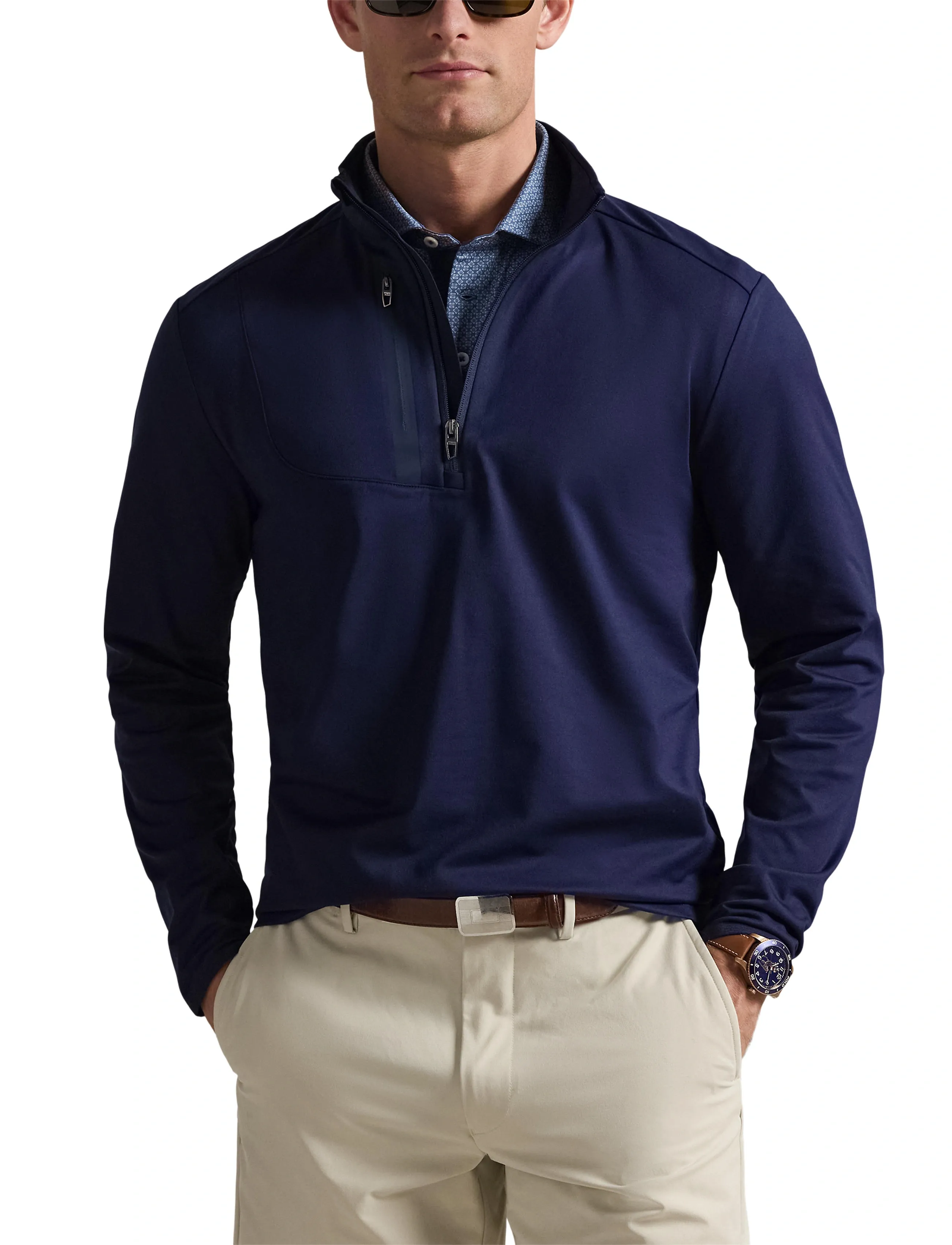Ralph Lauren Golf Classic Fit Stretch Jersey Pullover - Riided - REFINED NAVY / navy