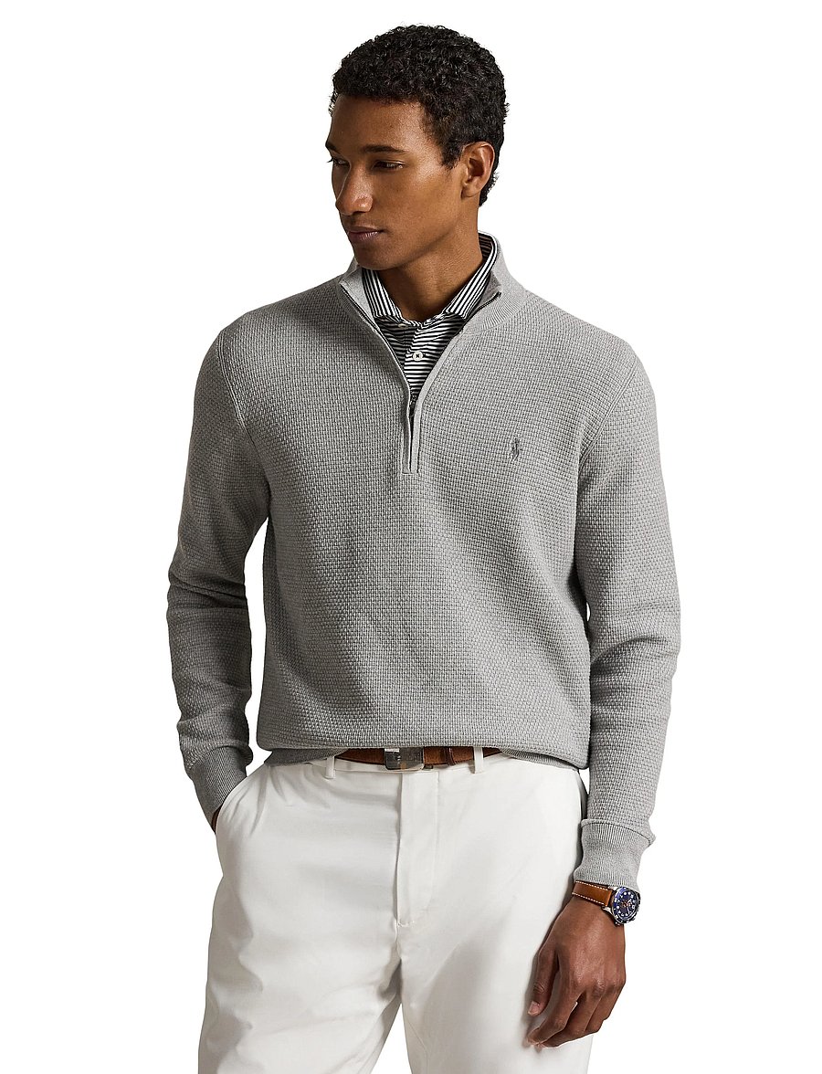 Ralph Lauren Golf - 2/48 COTTON COOLMAX-SWEATER-HALF ZIP - sweatshirts - andover heather - 5