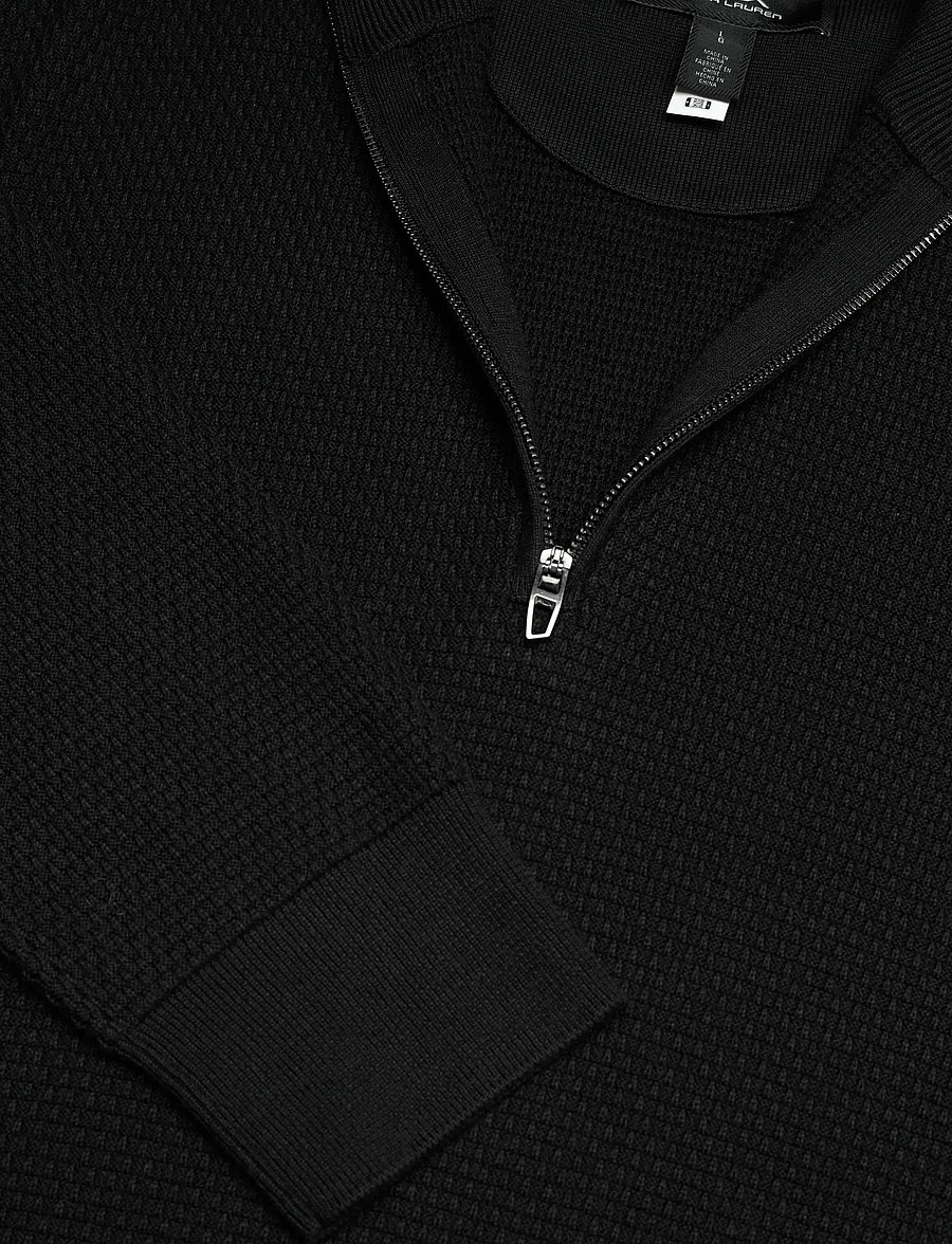 Ralph Lauren Golf - 2/48 COTTON COOLMAX-SWEATER-HALF ZIP - sweatshirts - polo black - 2