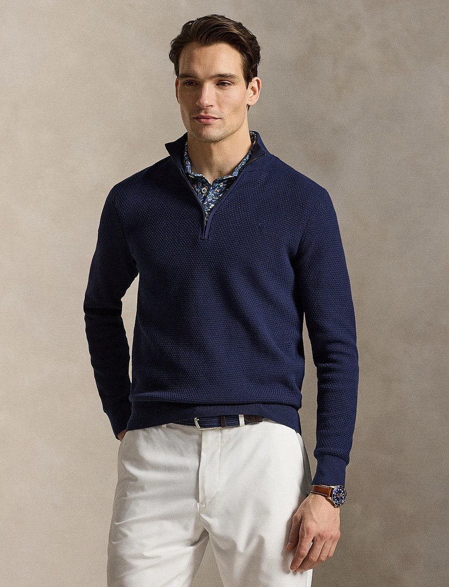 Ralph Lauren Golf - 2/48 COTTON COOLMAX-SWEATER-HALF ZIP - sweatshirts - refined navy - 0
