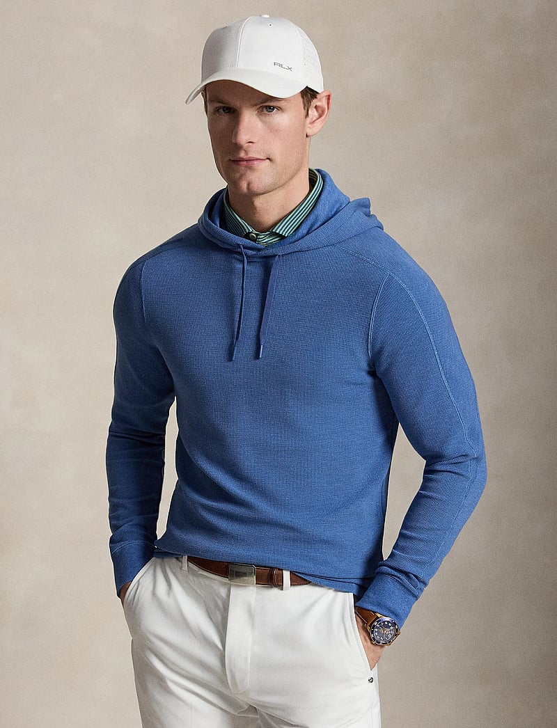Ralph Lauren Golf - Performance Waffle-Knit Hoodie - oberteile - fog blue heather - 3