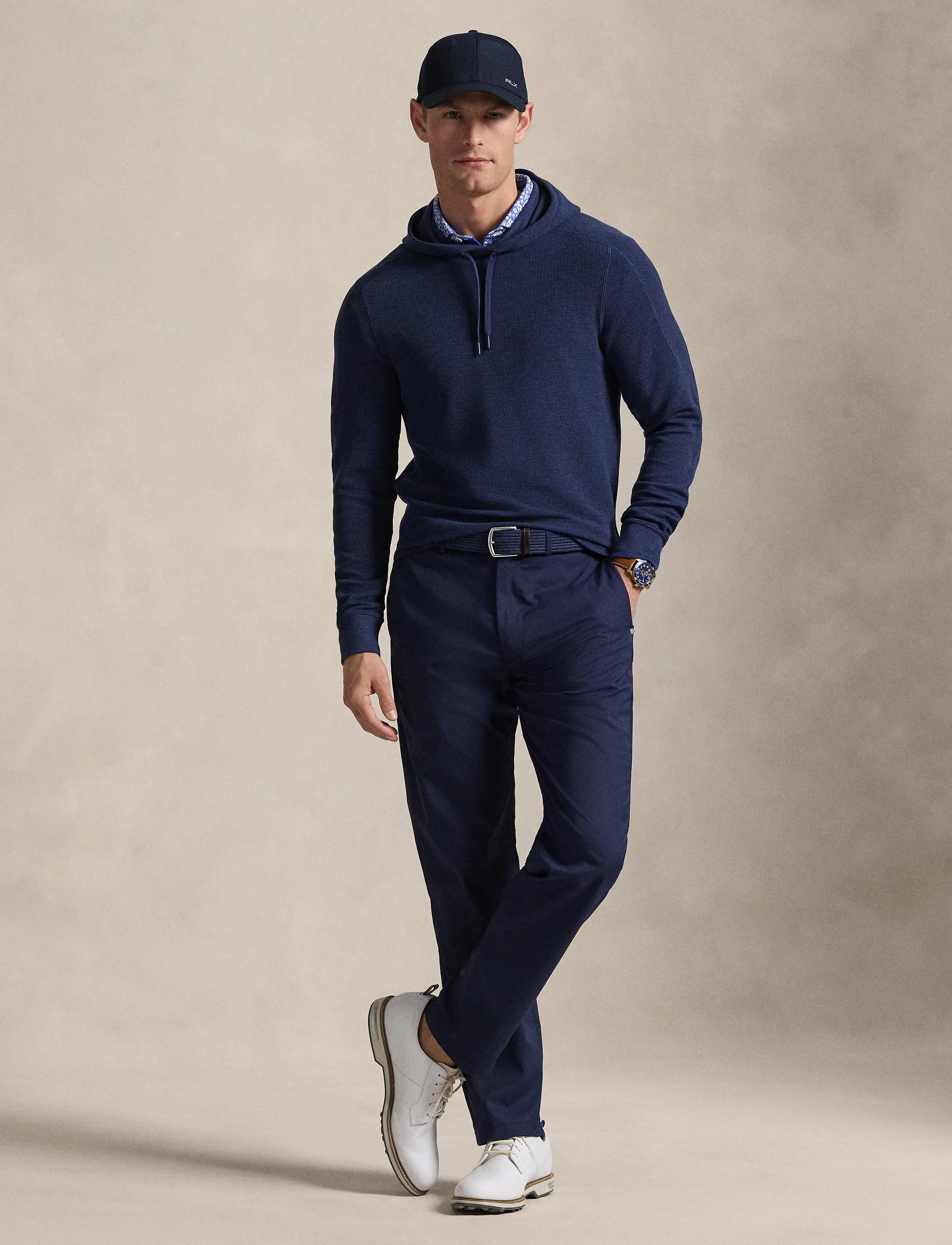 Ralph Lauren Golf Performance Waffle-Knit Hoodie, XL, Navy, Sport Sweatshirts & Hoodies > Sport Hoodies, Herre