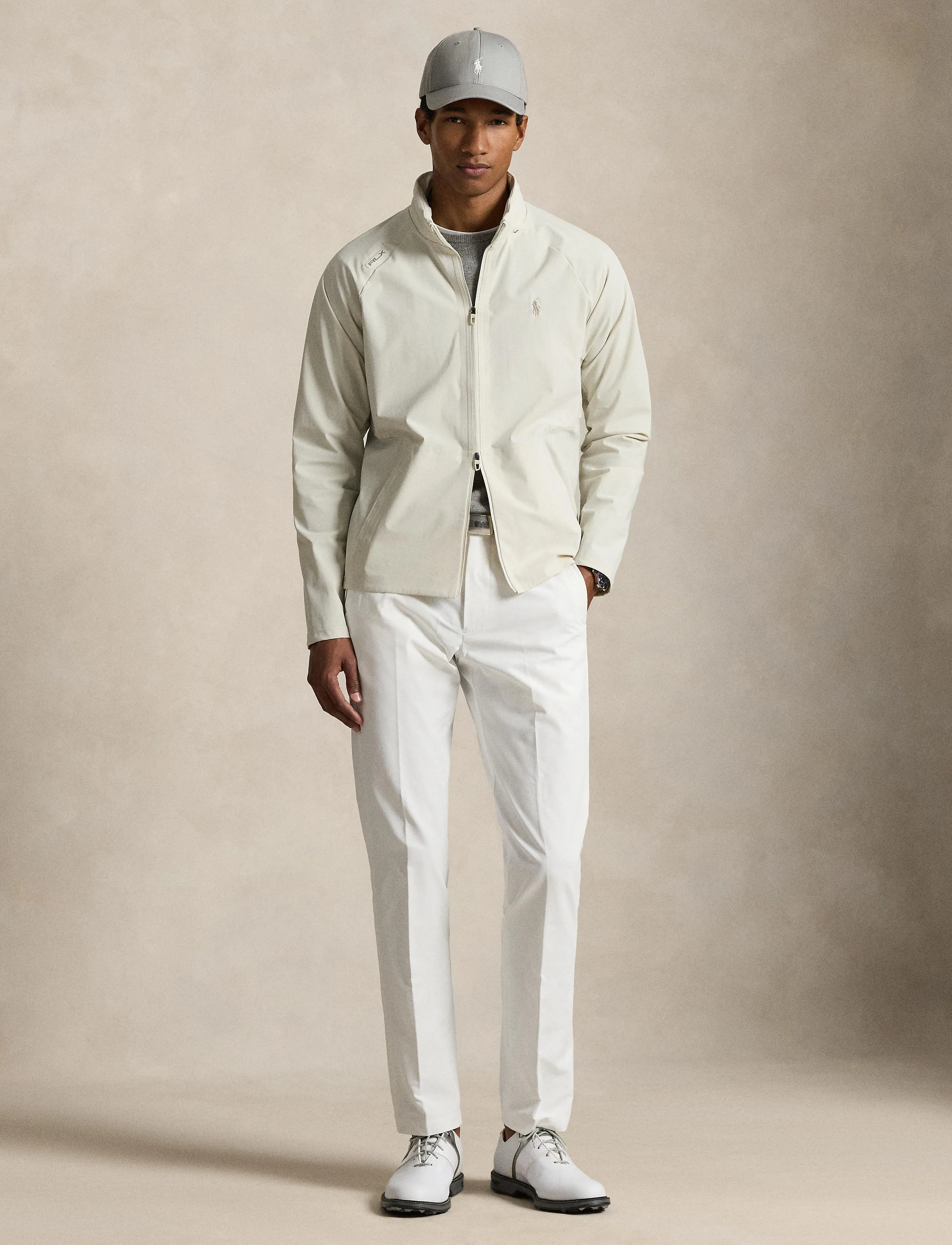Ralph Lauren Golf Lightweight Hooded Jacket, L, White, Sport Jackets > Sport Golf Jackets, Herre
