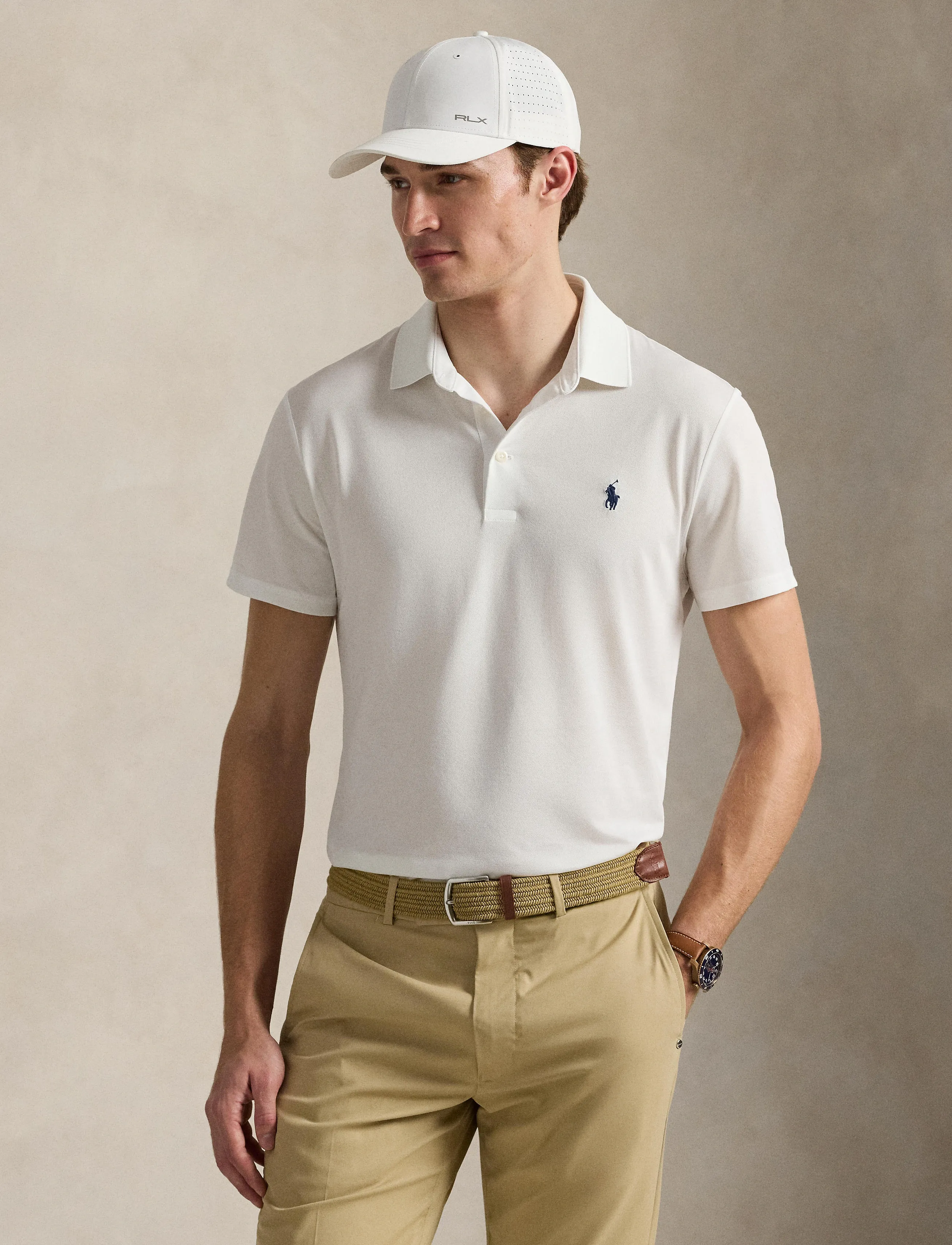 Ralph Lauren Golf Tailored Fit Performance Polo Shirt - Odzież - CERAMIC WHITE / white