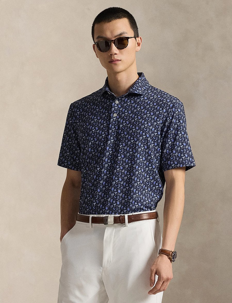 Ralph Lauren Golf - LIGHTWEIGHT AIRFLOW-KNT-POLO - oberteile & t-shirts - refined navy chin - 0