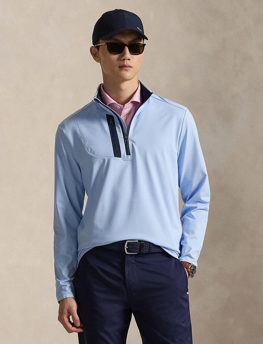 Ralph Lauren Golf - Stretch Jersey Pullover - fleeces & midlayers - office blue - 3