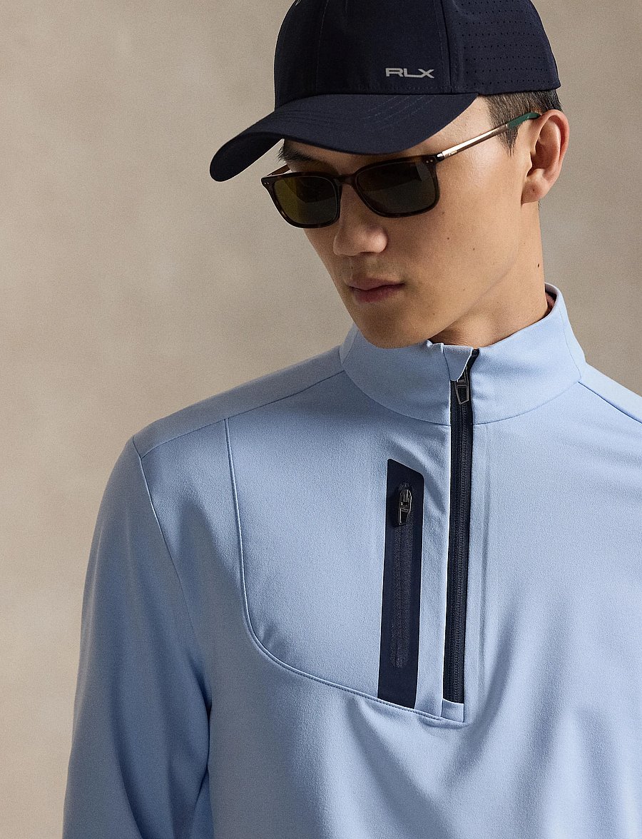 Ralph Lauren Golf - Stretch Jersey Pullover - fleeces & midlayers - office blue - 4
