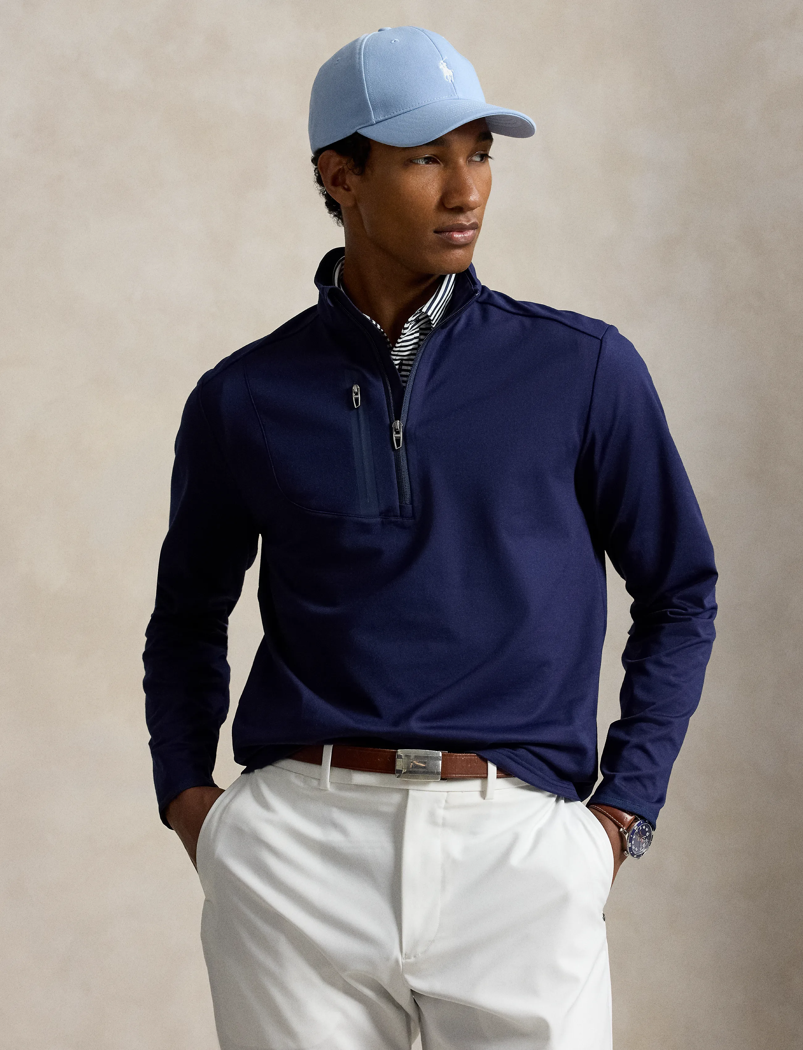 Ralph Lauren Golf - NEW LUX PERF JRSY-KNT-PULLOVER - fleeces & midlayers - refined navy - 4