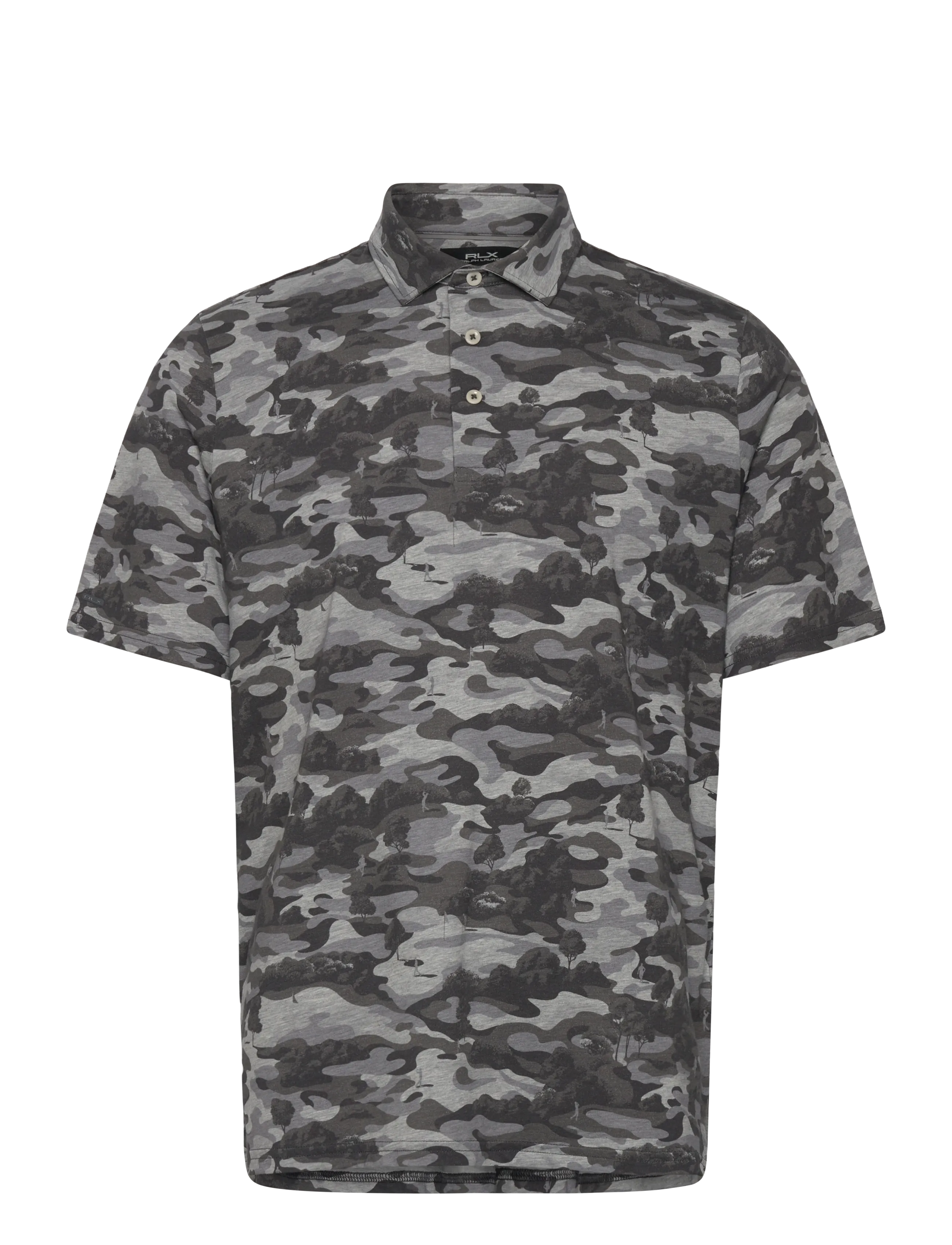 Ralph Lauren Golf Luxury Perf Jersey-Knt-Polo, Mænd, Camouflage Poloshirt, Grå, Str: S