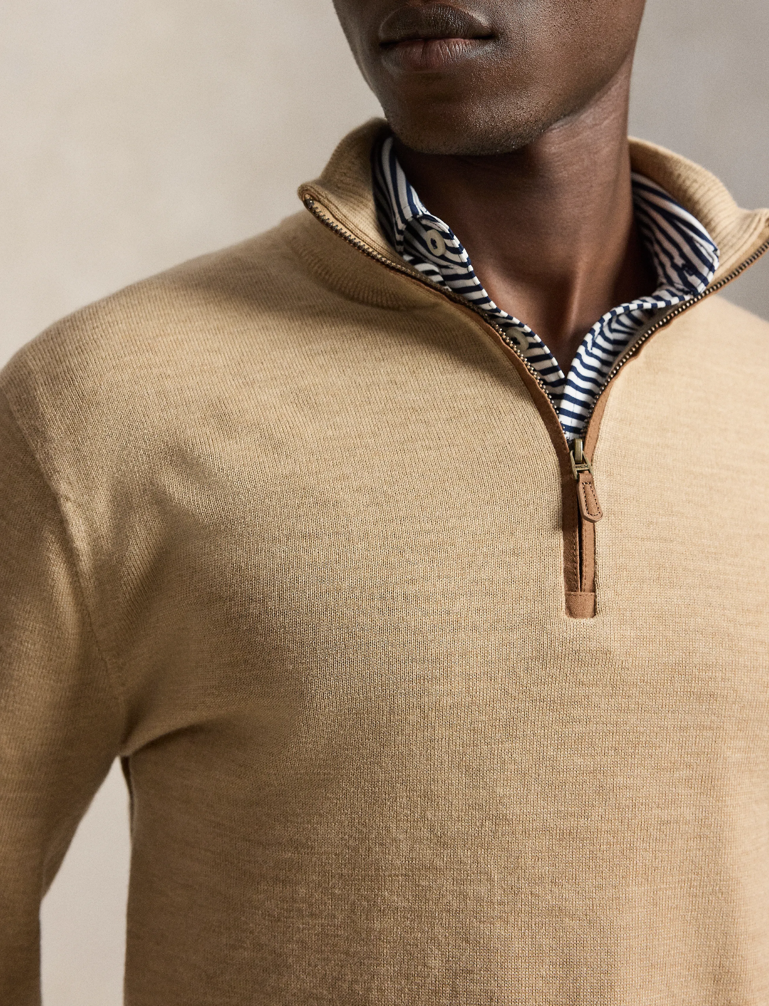 Ralph Lauren Golf - 2/30 MERINO WOOL-SWEATER-HALF ZIP - sweatshirts - dune melange - 5