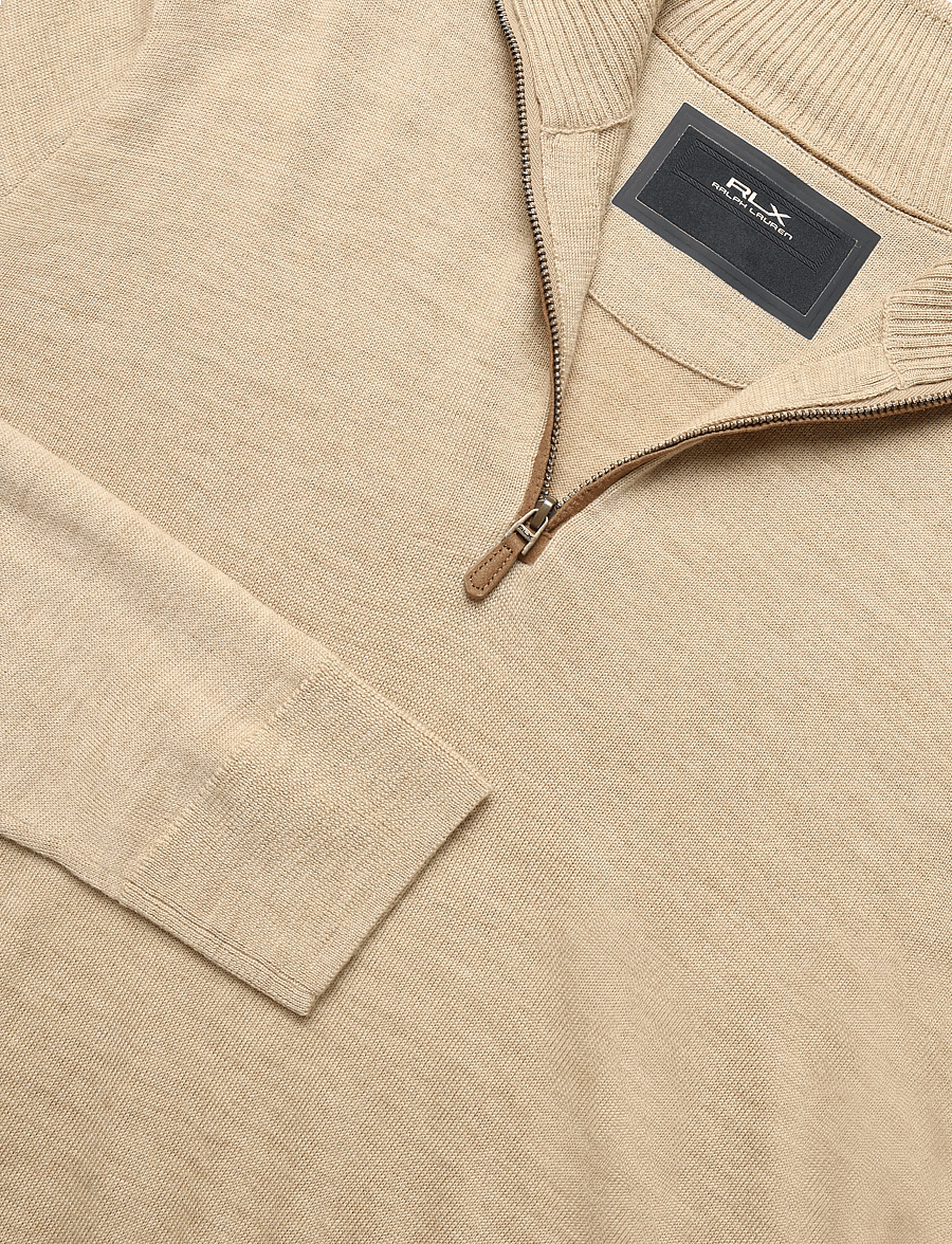 Ralph Lauren Golf - 2/30 MERINO WOOL-SWEATER-HALF ZIP - sweatshirts - dune melange - 2