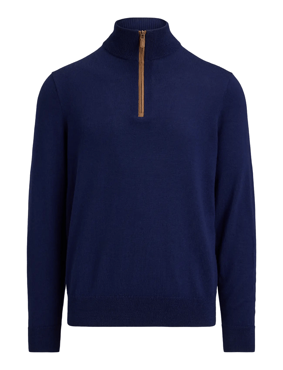 Ralph Lauren Golf - 2/30 MERINO WOOL-SWEATER-HALF ZIP - sweatshirts - refined navy - 0