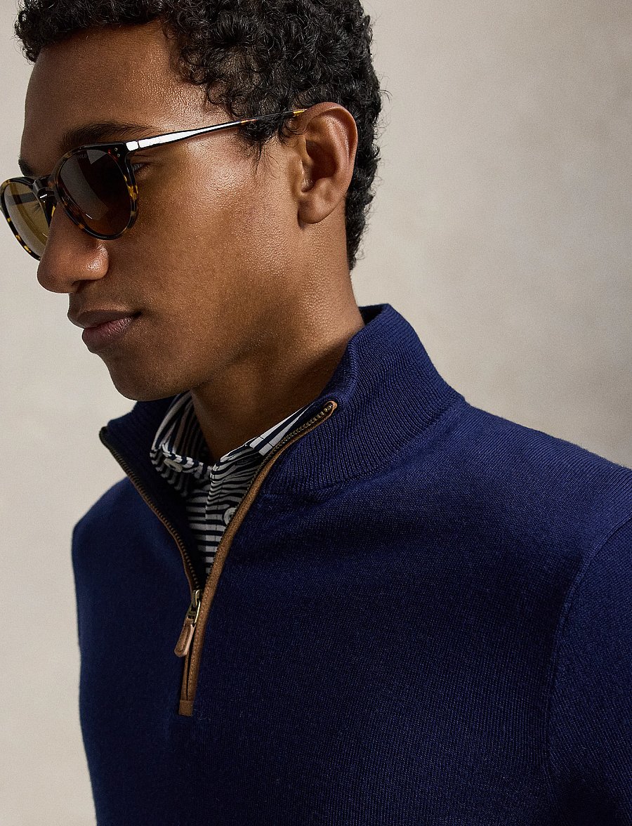 Ralph Lauren Golf - 2/30 MERINO WOOL-SWEATER-HALF ZIP - sweatshirts - refined navy - 4