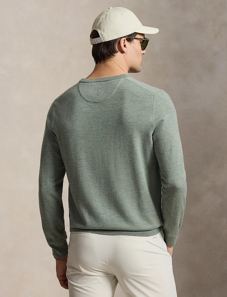 Ralph Lauren Golf - 2/30 MERINO WOOL-SWEATER-PULLOVER - sweatshirts - fern green heathe - 1