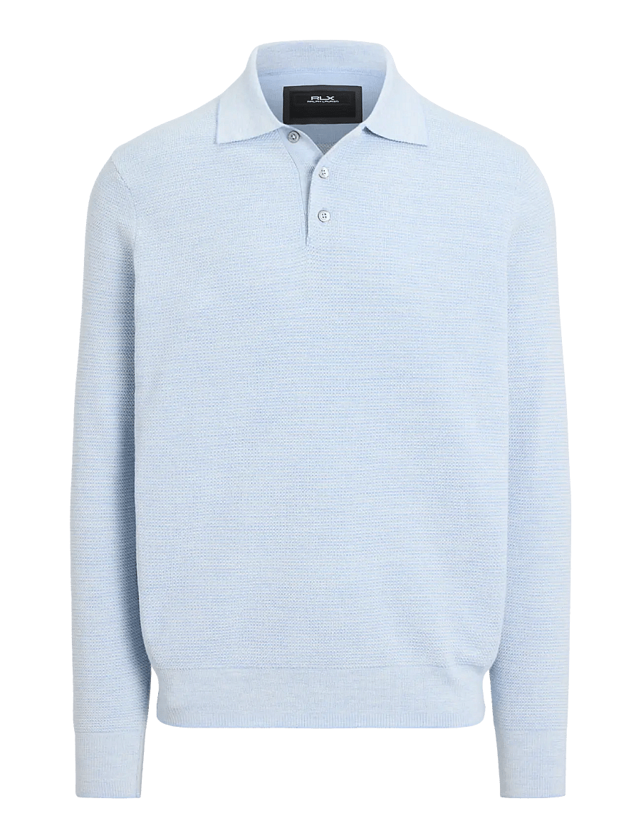 Ralph Lauren Golf - Striped Performance Polo-Collar Sweater - toppar & t-shirts - blue combo - 0