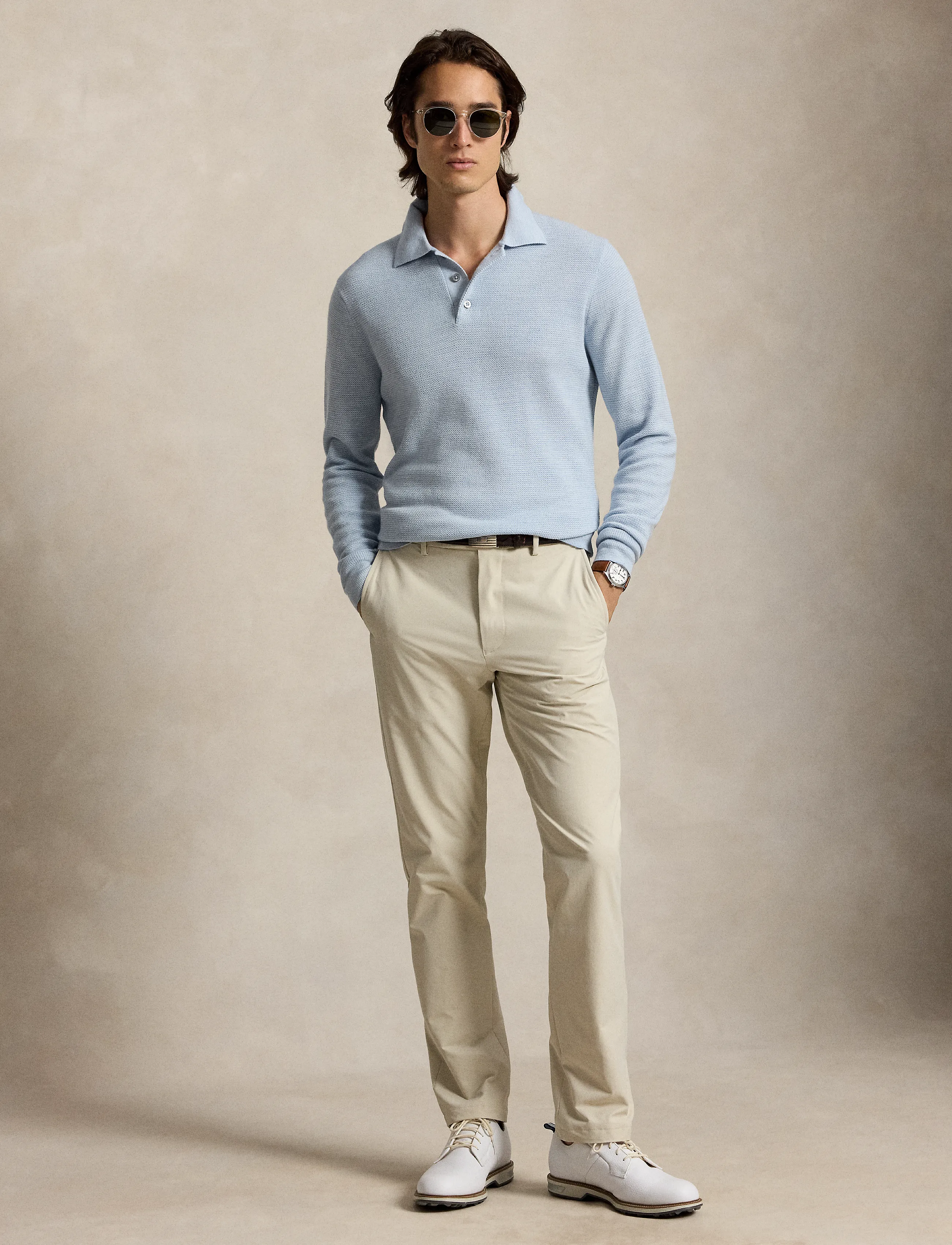 Ralph Lauren Golf - Striped Performance Polo-Collar Sweater - toppar & t-shirts - blue combo - 2