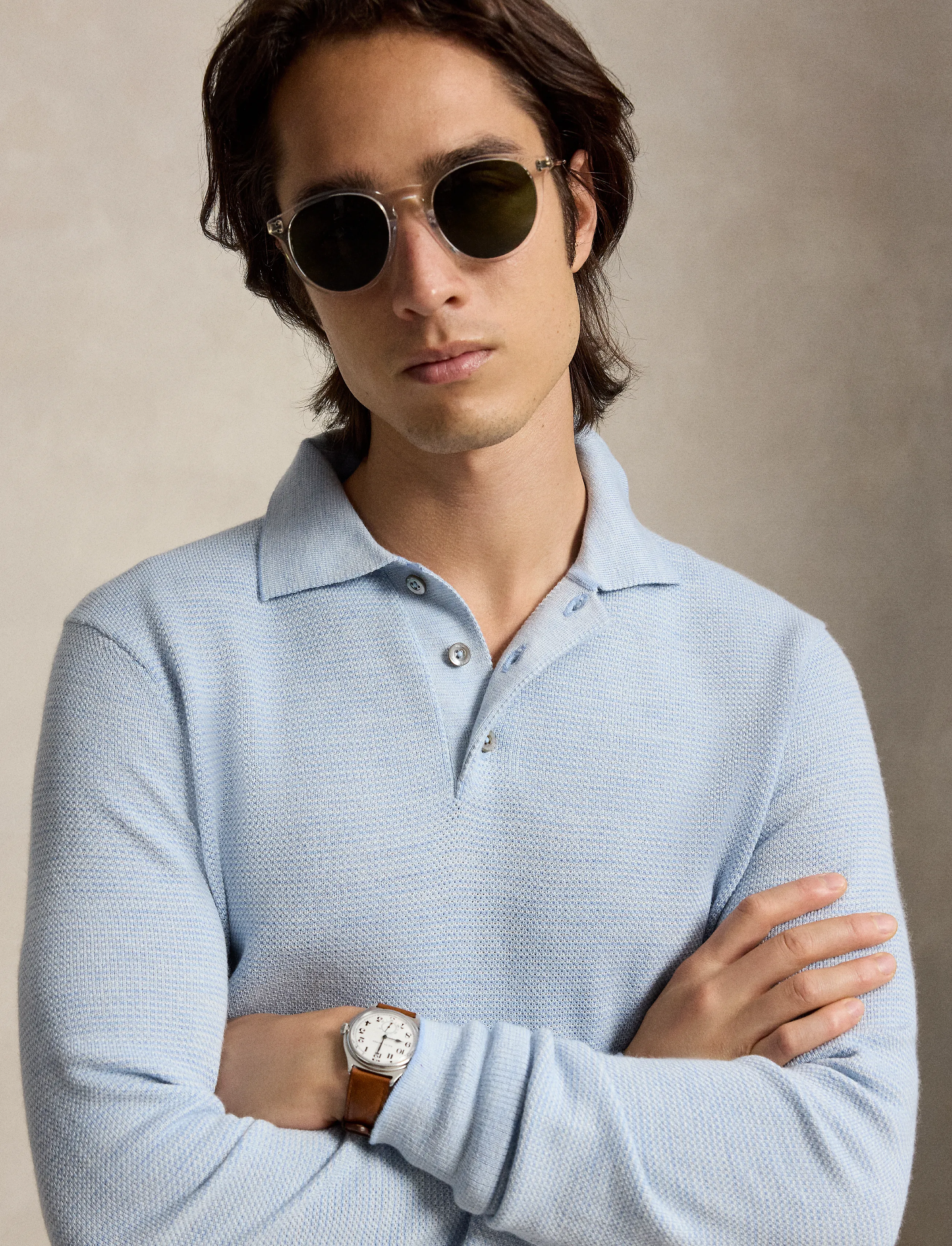 Ralph Lauren Golf - Striped Performance Polo-Collar Sweater - toppar & t-shirts - blue combo - 4