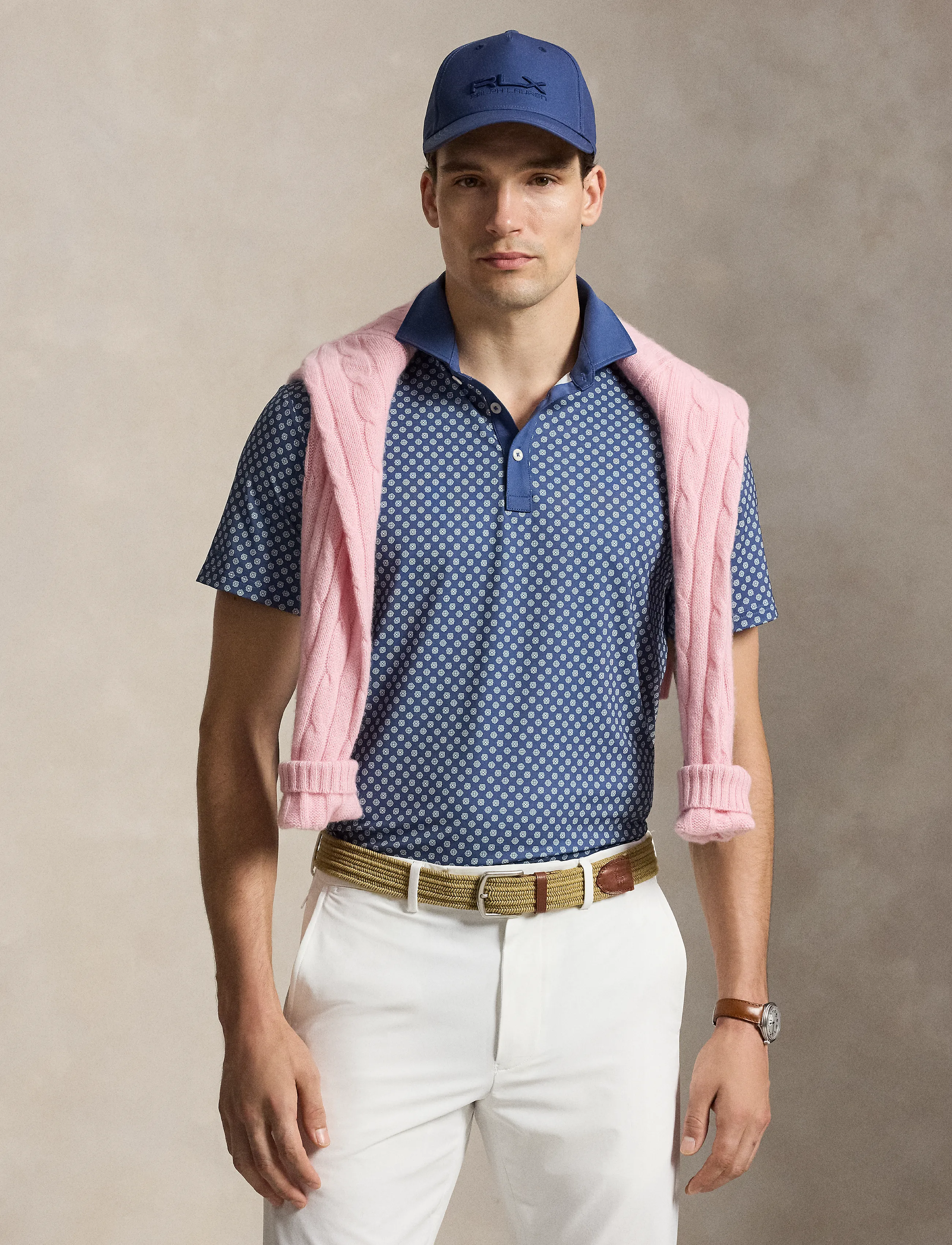 Ralph Lauren Golf - PRNTD LT WT AIR FLW-KNT-POLO - toppe & t-shirts - old ryl highlnd l - 2