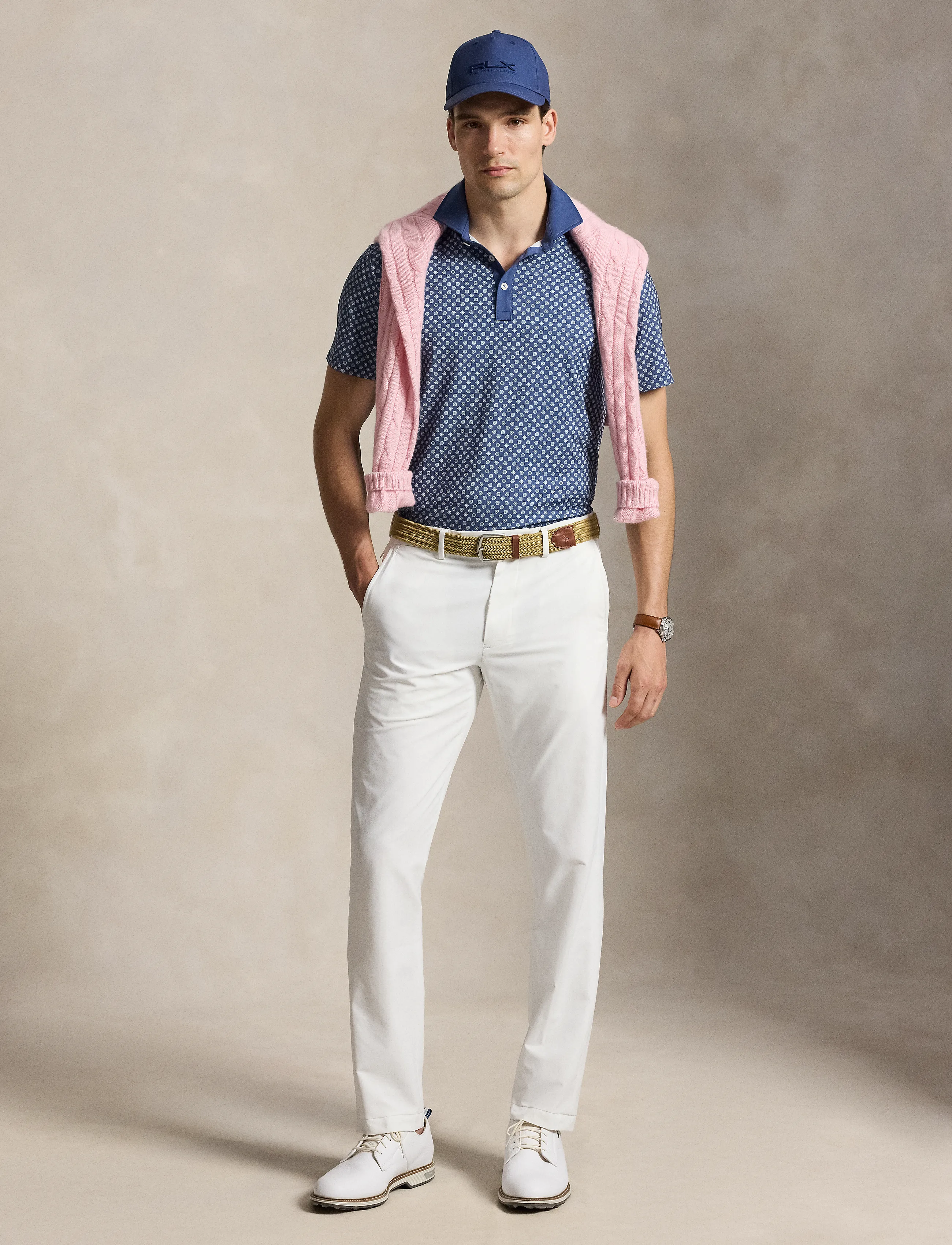 Ralph Lauren Golf - PRNTD LT WT AIR FLW-KNT-POLO - toppe & t-shirts - old ryl highlnd l - 4