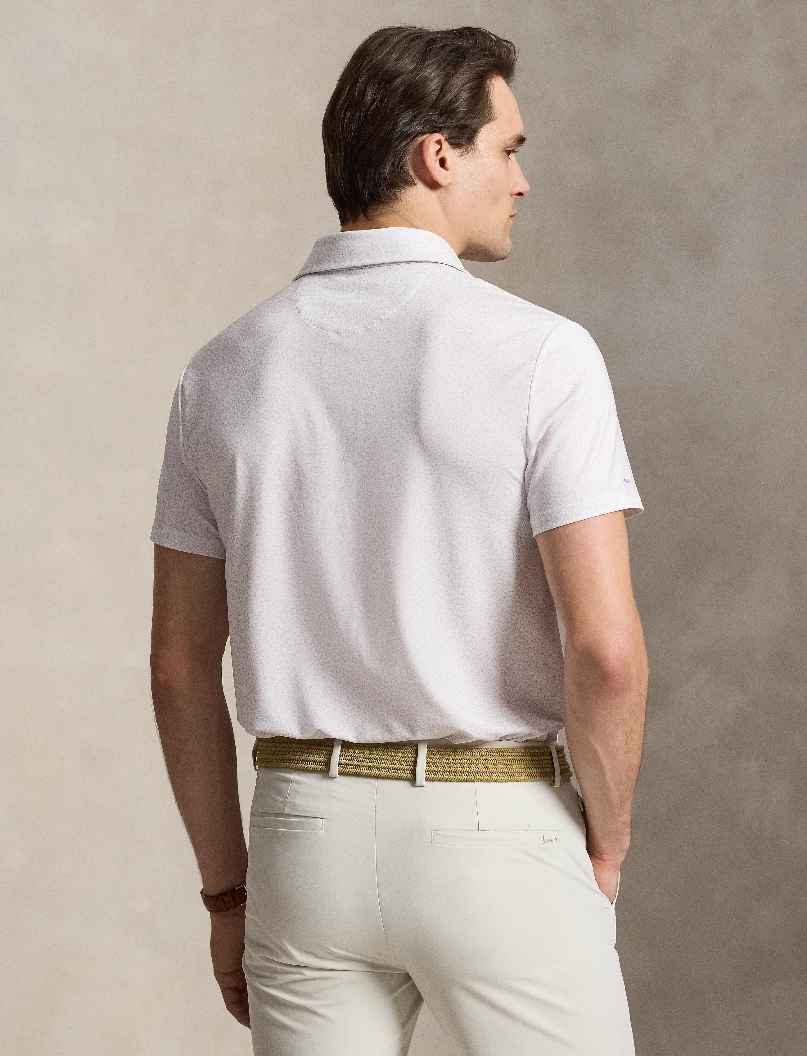 Ralph Lauren Golf - PRNTD LT WT AIR FLW-KNT-POLO - toppar & t-shirts - lovely lilac bota - 1